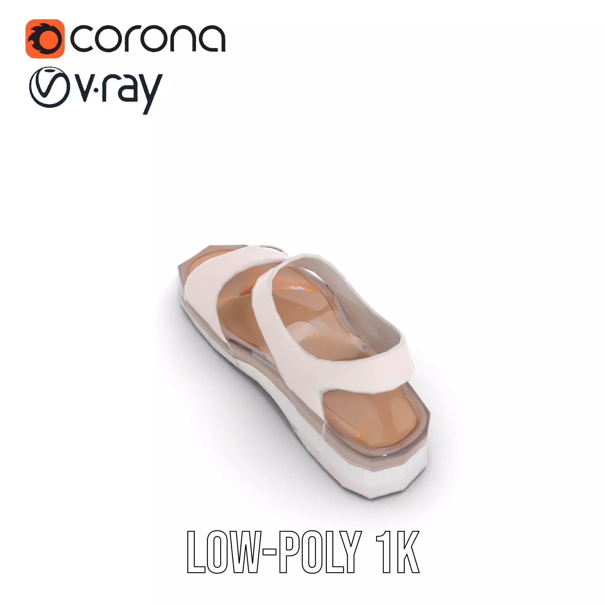 Transparent Sandal model pack Low-poly 3D model_7