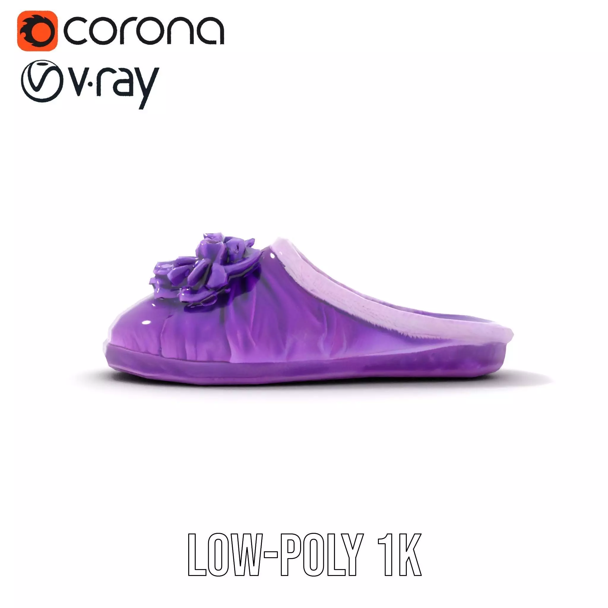 Purple Velvet Slipper model pack Low-poly 3D model_18