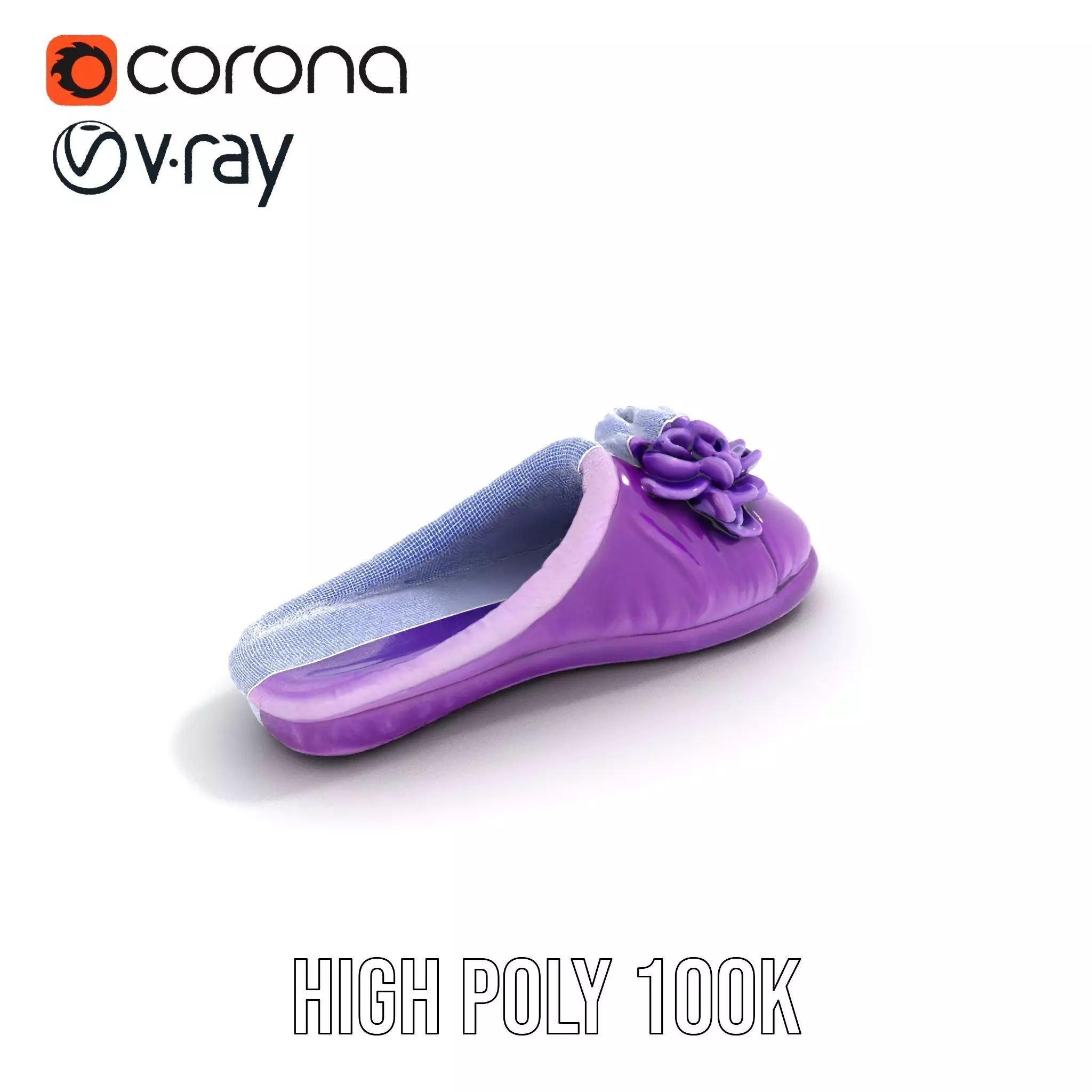 Purple Velvet Slipper model pack Low-poly 3D model_22