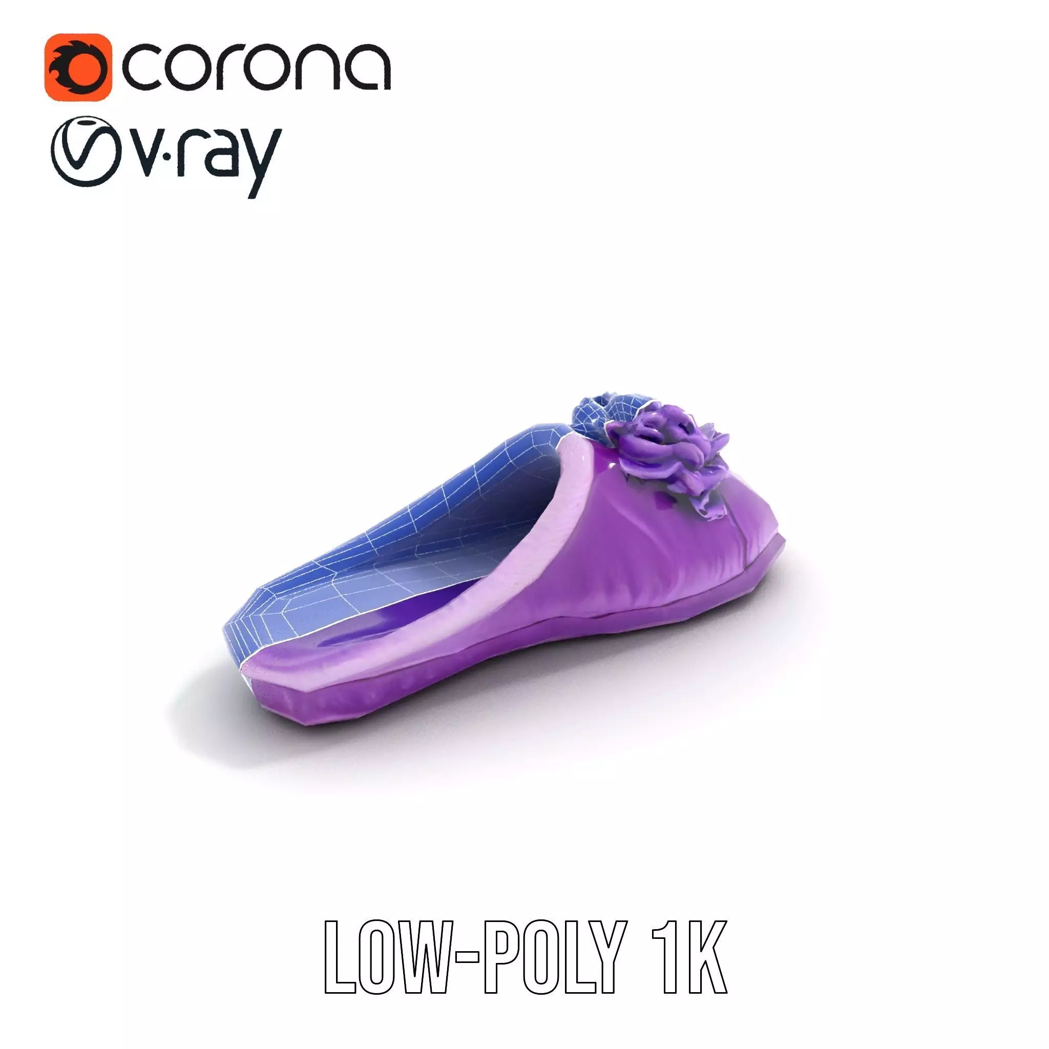 Purple Velvet Slipper model pack Low-poly 3D model_27