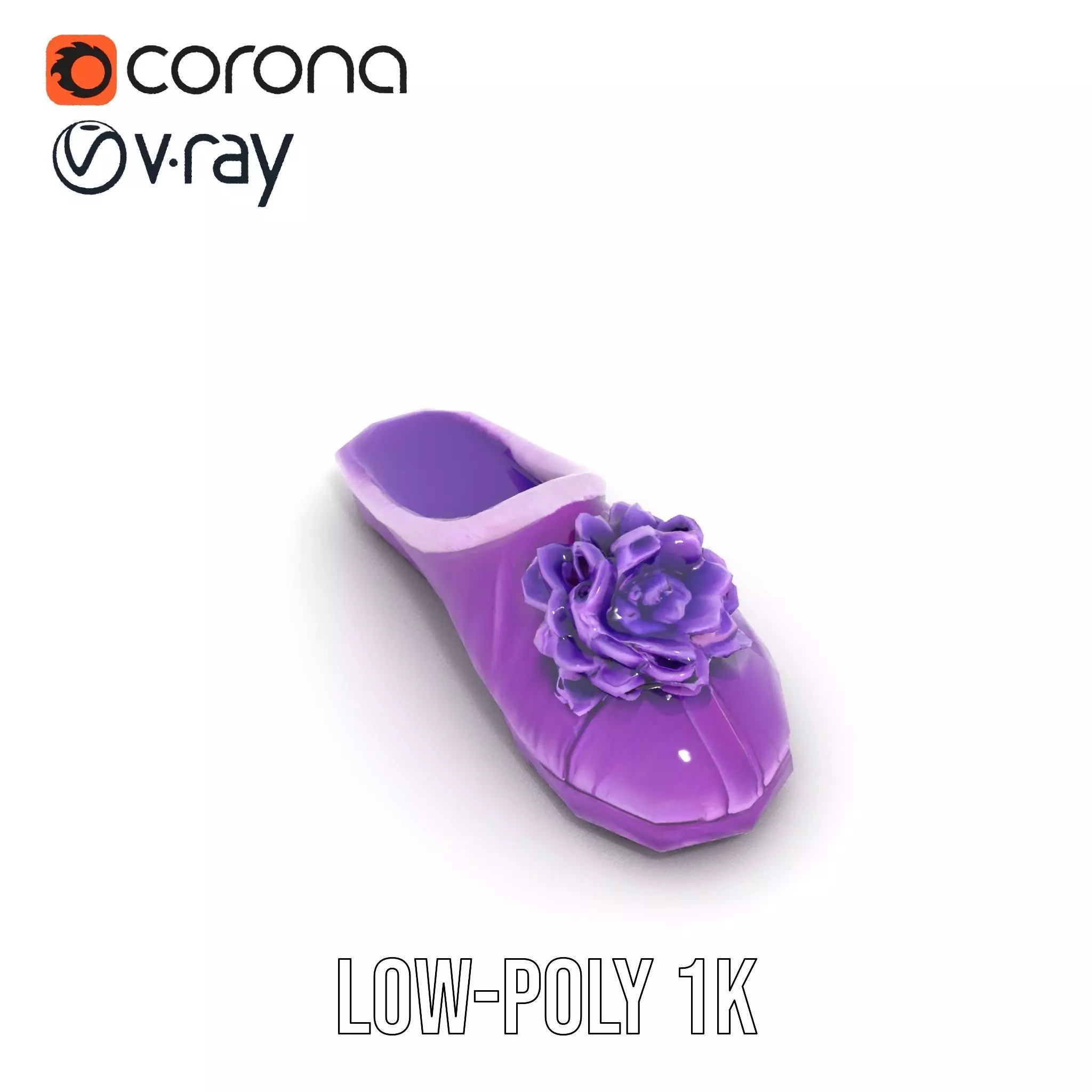 Purple Velvet Slipper model pack Low-poly 3D model_21