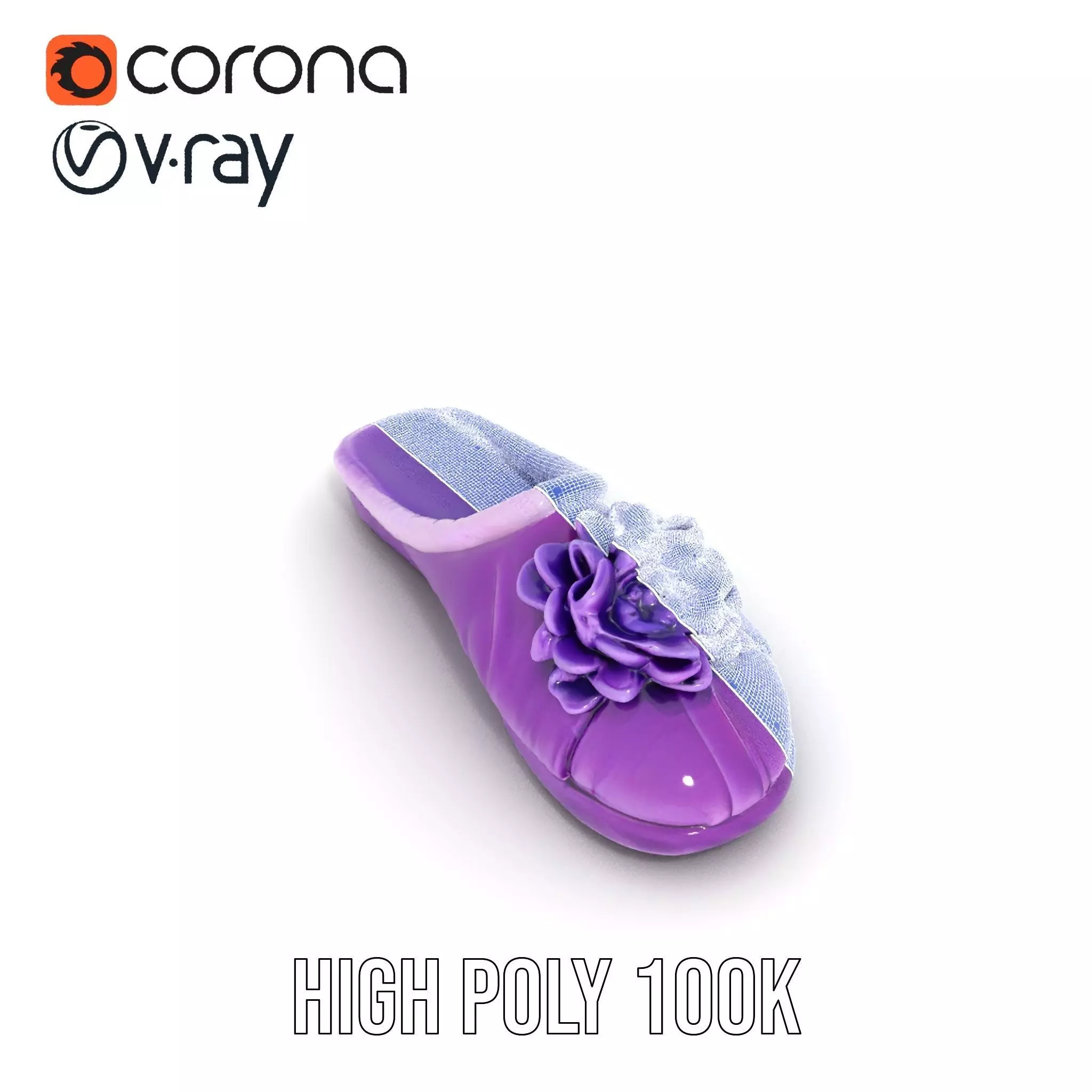 Purple Velvet Slipper model pack Low-poly 3D model_32