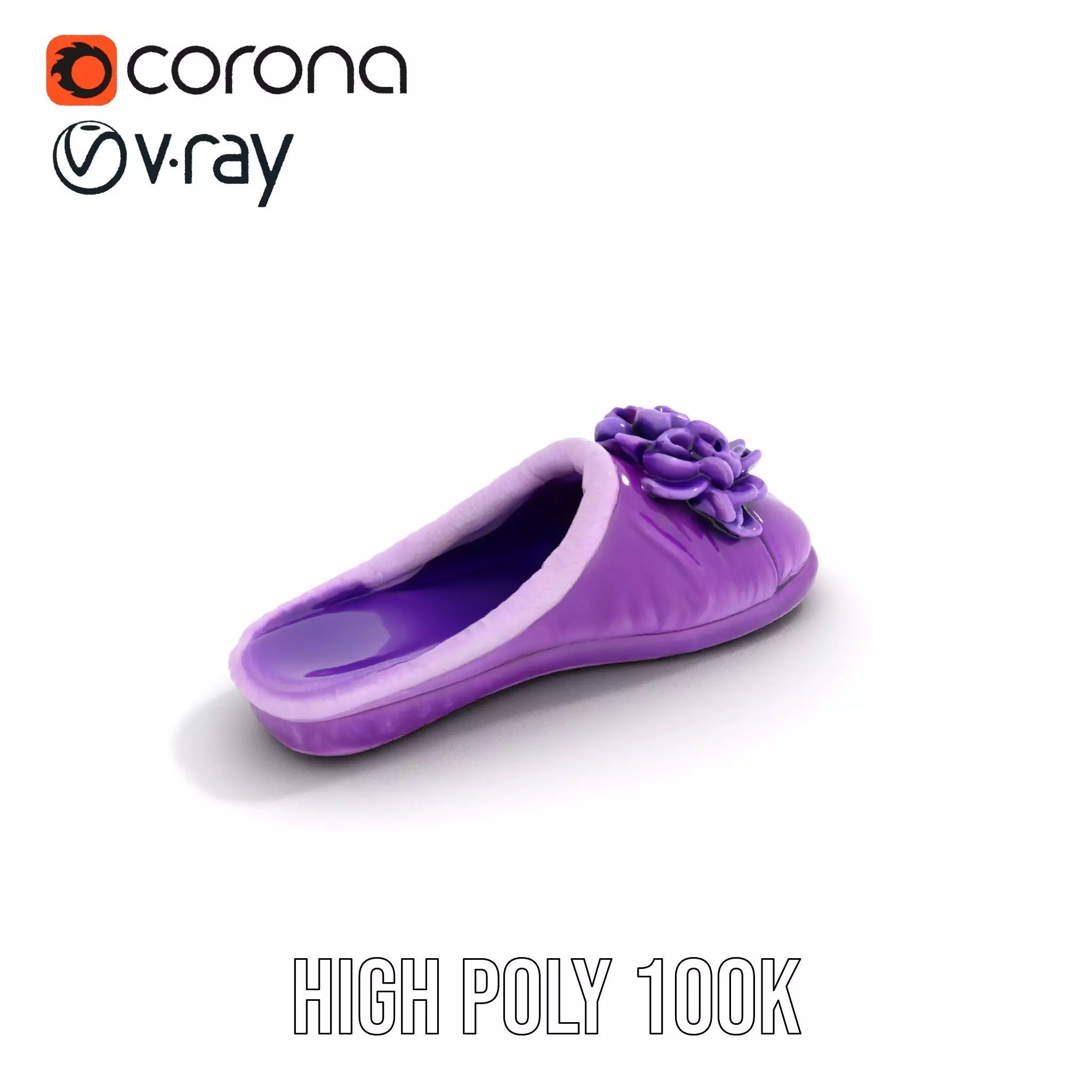 Purple Velvet Slipper model pack Low-poly 3D model_25