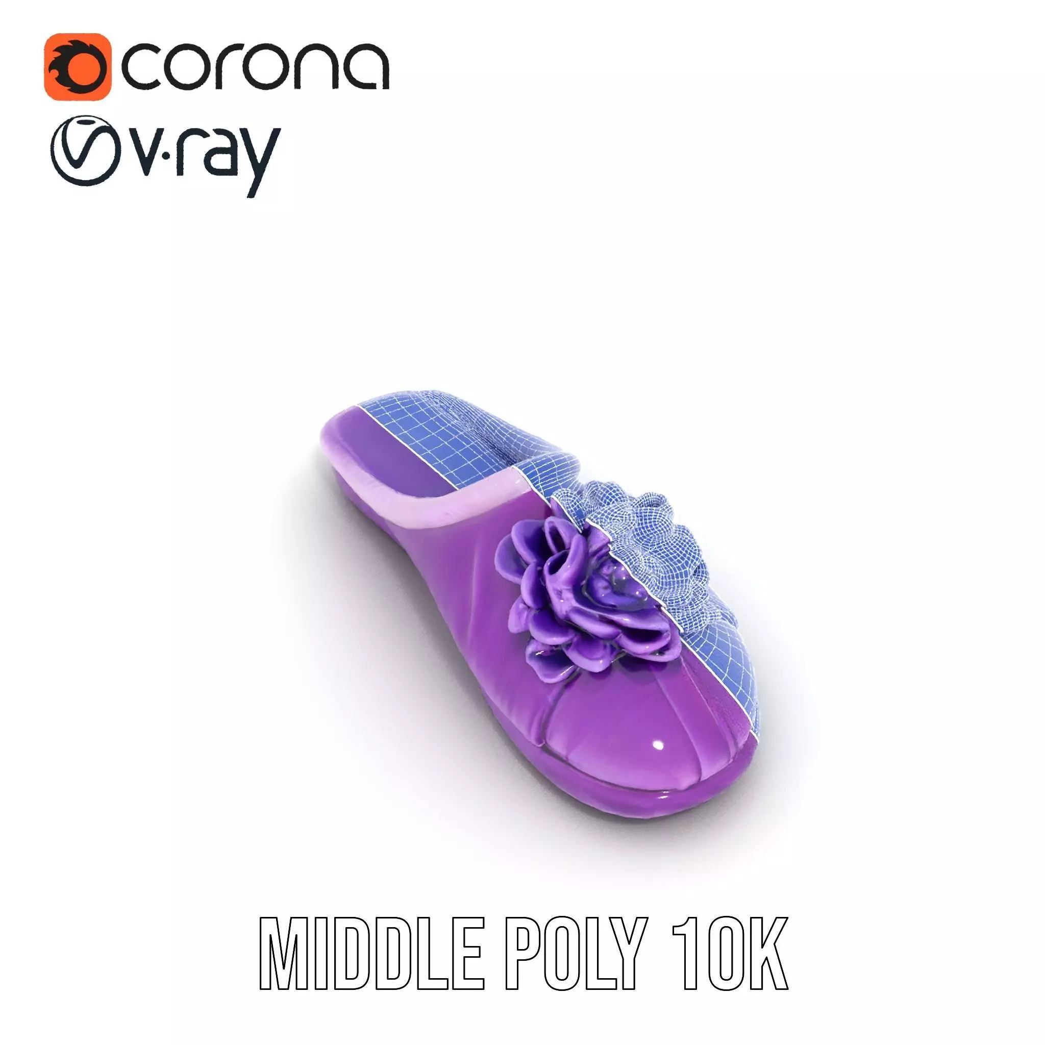 Purple Velvet Slipper model pack Low-poly 3D model_17