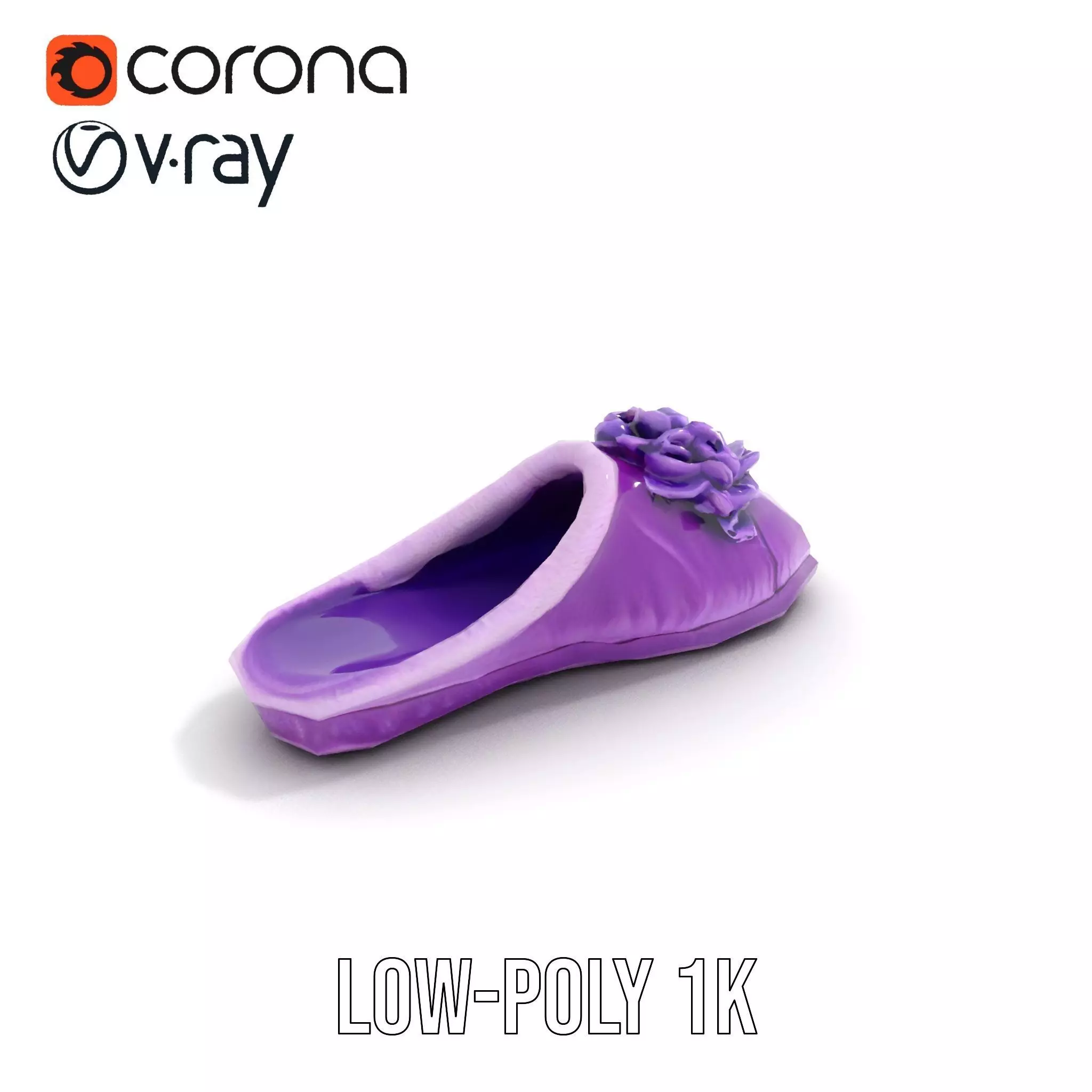 Purple Velvet Slipper model pack Low-poly 3D model_14