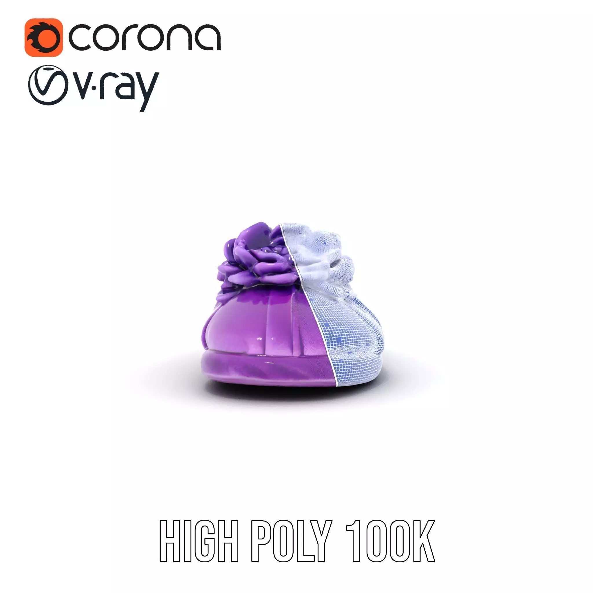Purple Velvet Slipper model pack Low-poly 3D model_34