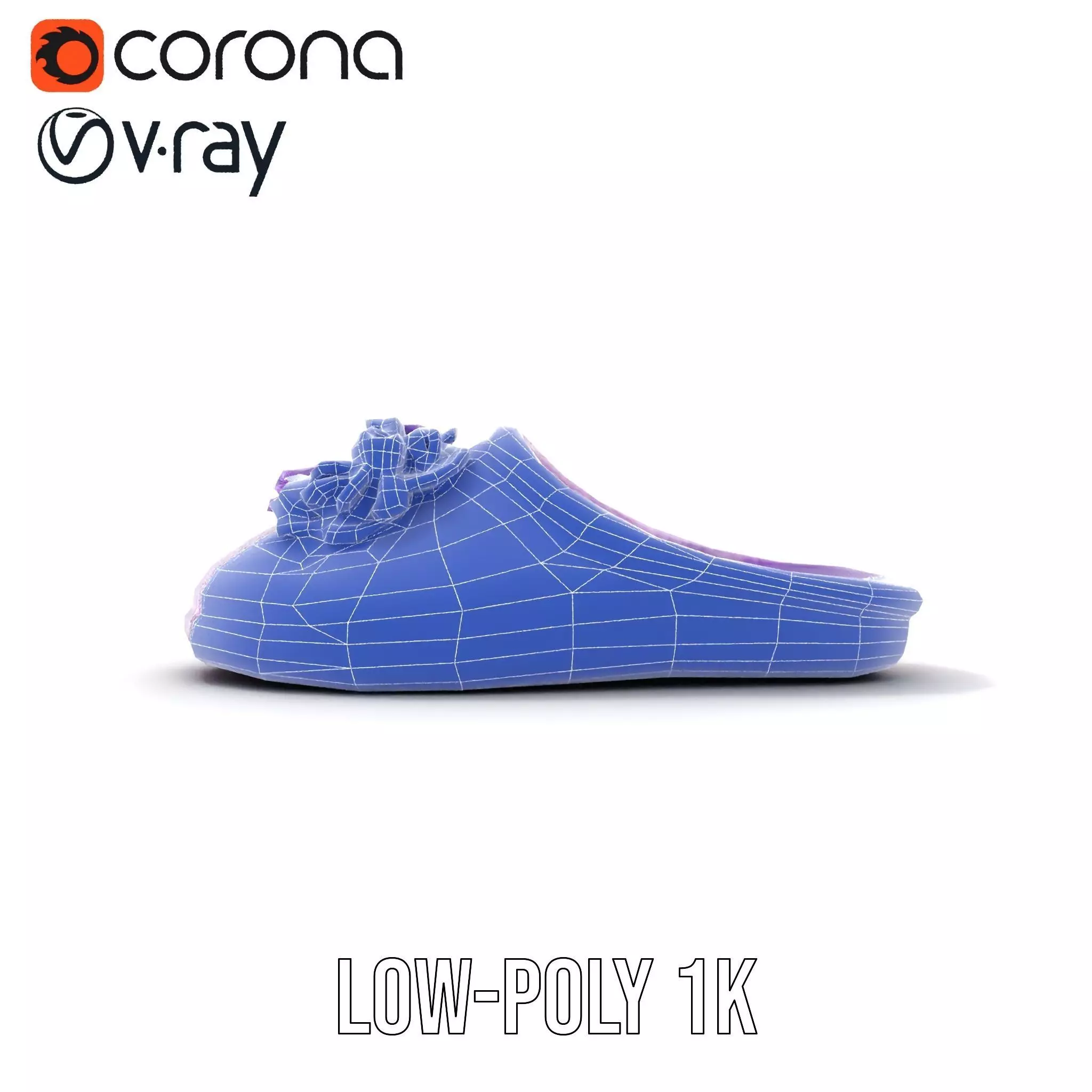 Purple Velvet Slipper model pack Low-poly 3D model_30