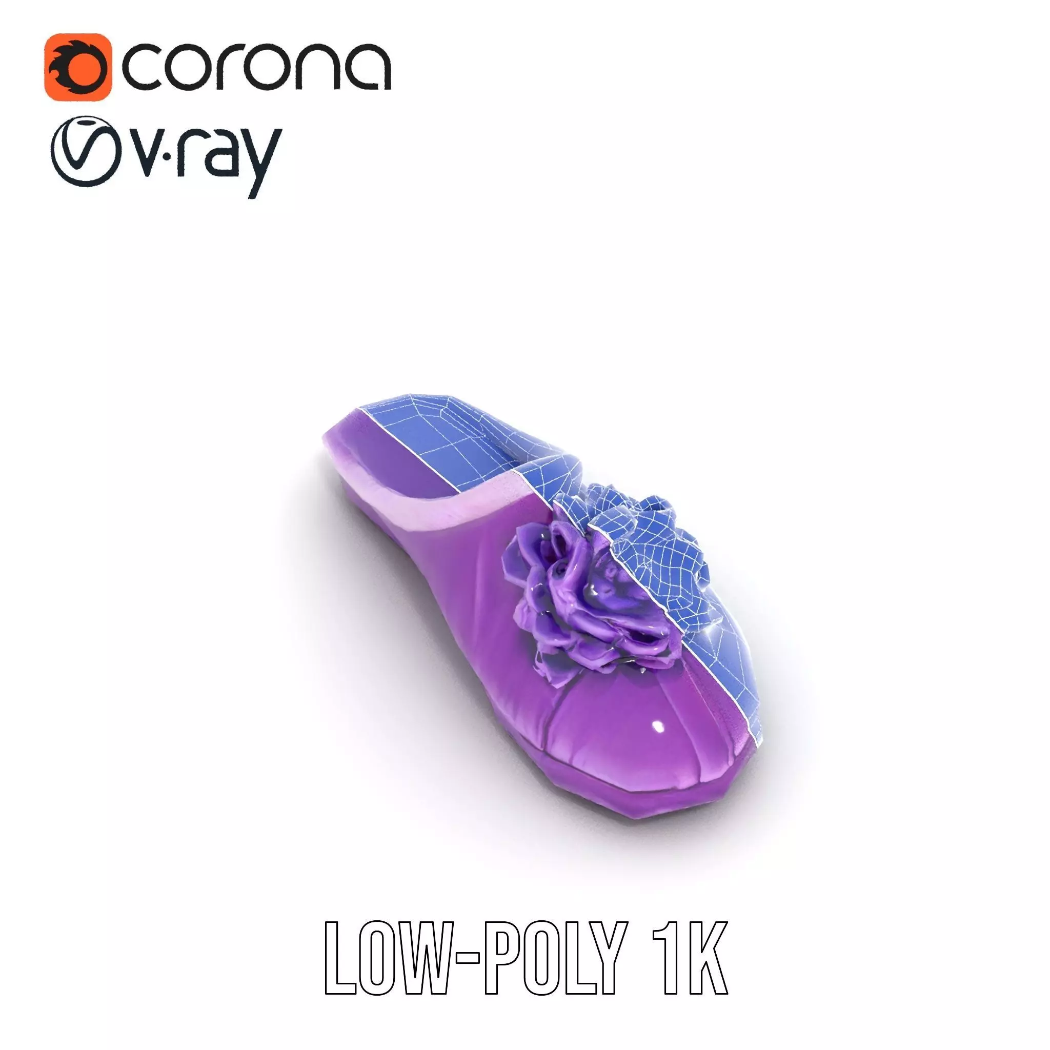 Purple Velvet Slipper model pack Low-poly 3D model_12
