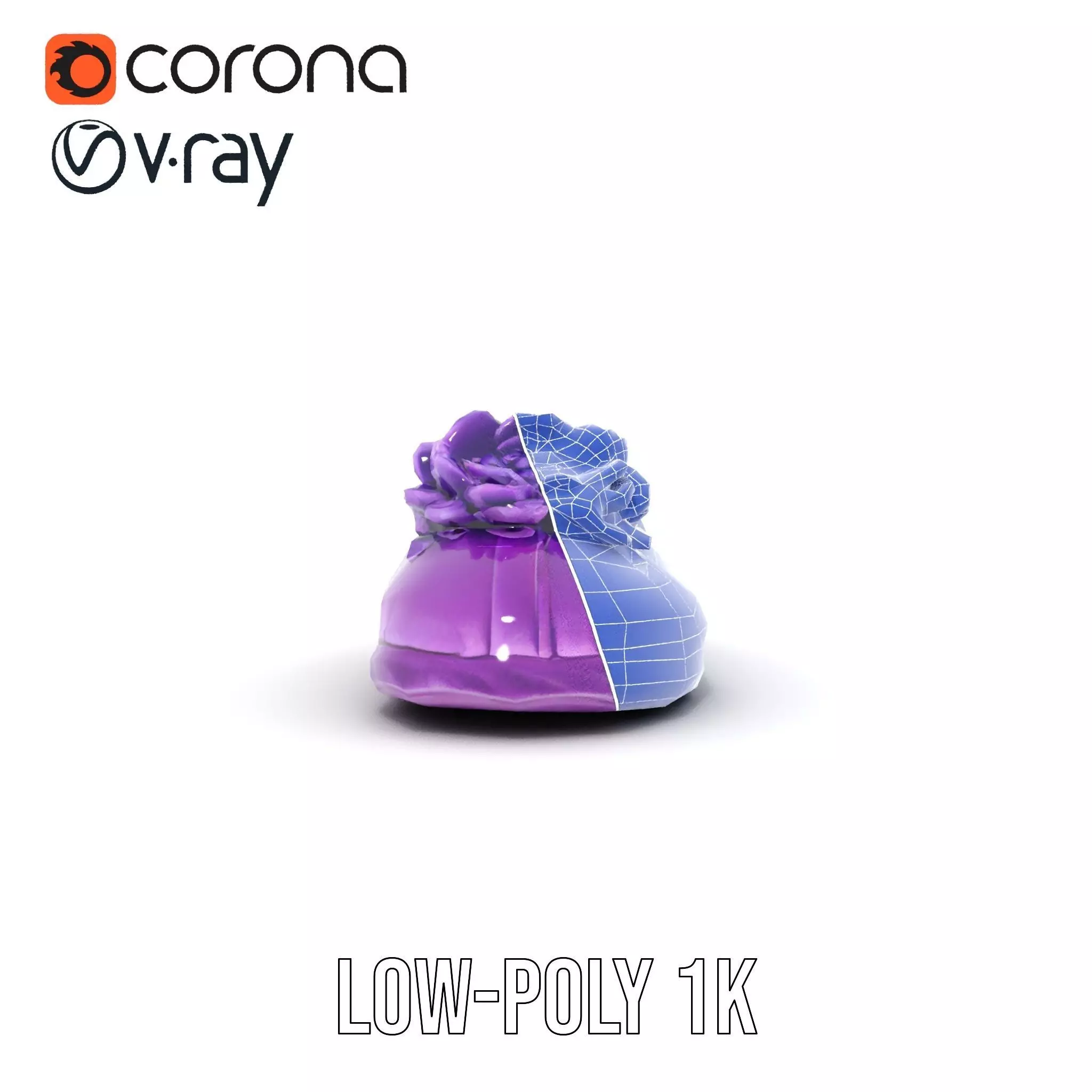 Purple Velvet Slipper model pack Low-poly 3D model_24