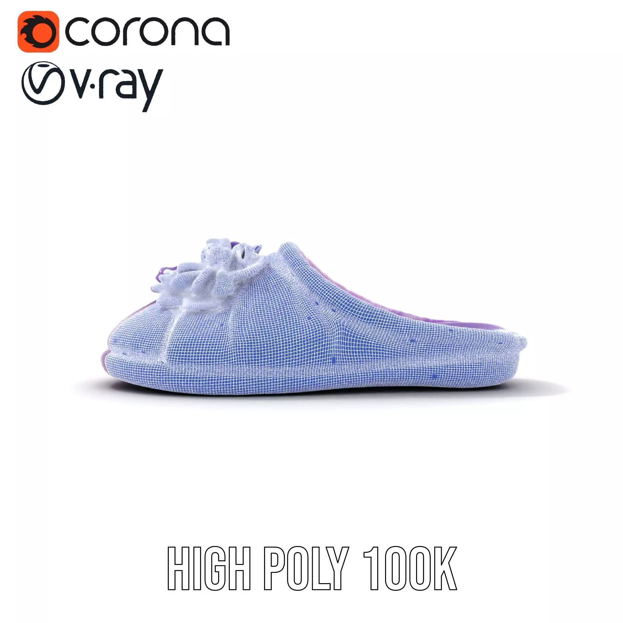 Purple Velvet Slipper model pack Low-poly 3D model_33