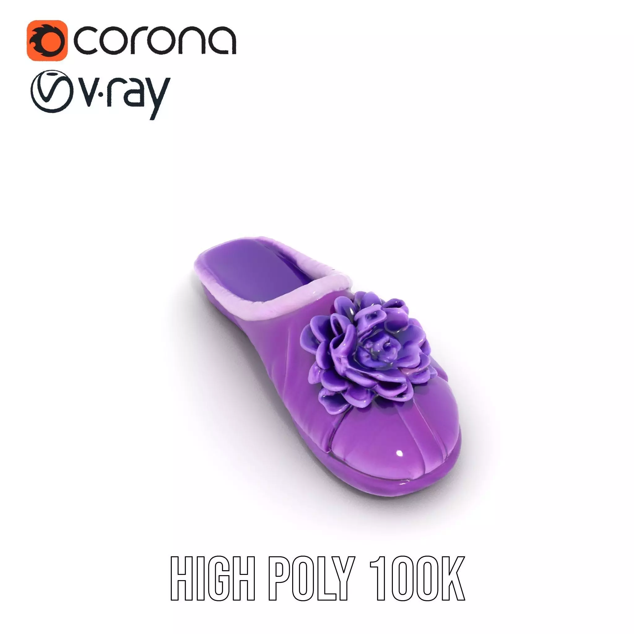 Purple Velvet Slipper model pack Low-poly 3D model_19