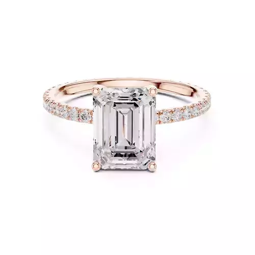 Emerald Cut Diamond Engagement Wedding Ring 3DM STL Video