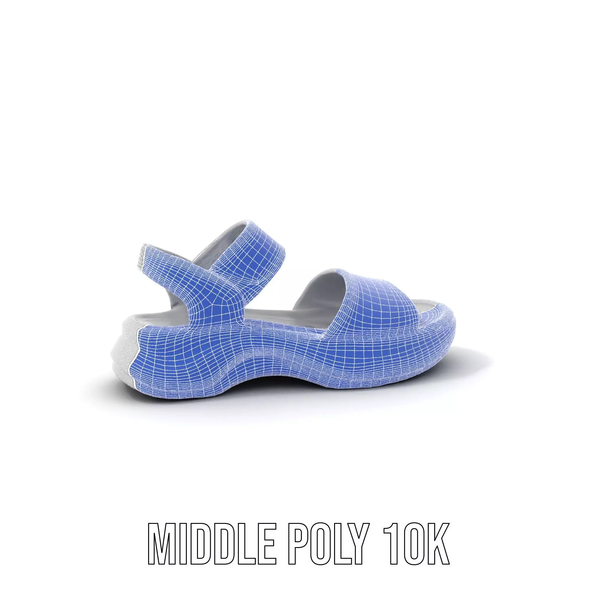 Silver Strappy Sandal model pack Low-poly 3D model_6