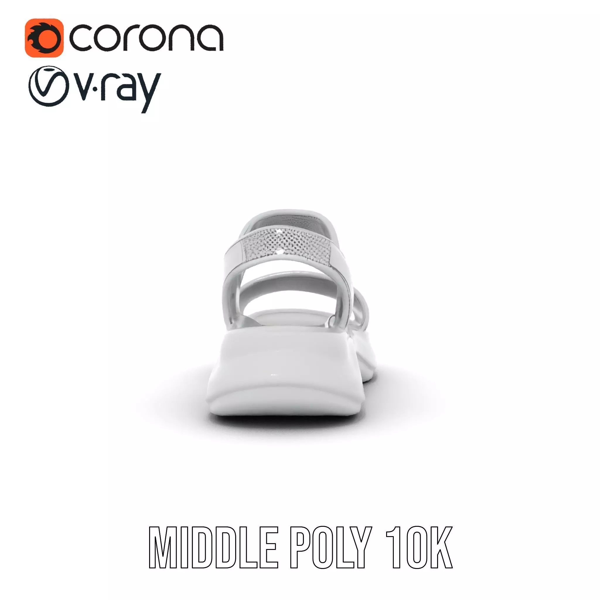 Silver Strappy Sandal model pack Low-poly 3D model_11