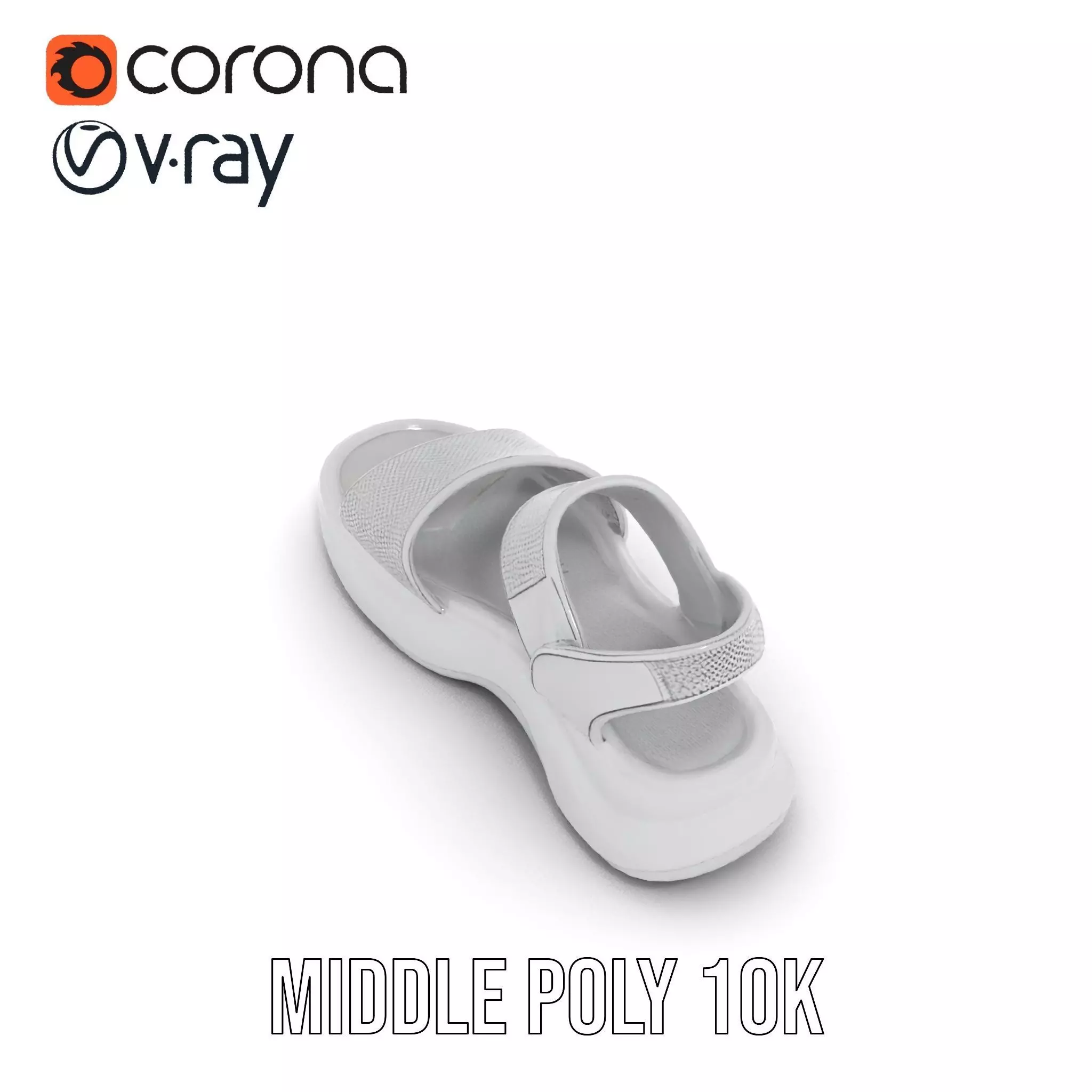 Silver Strappy Sandal model pack Low-poly 3D model_20