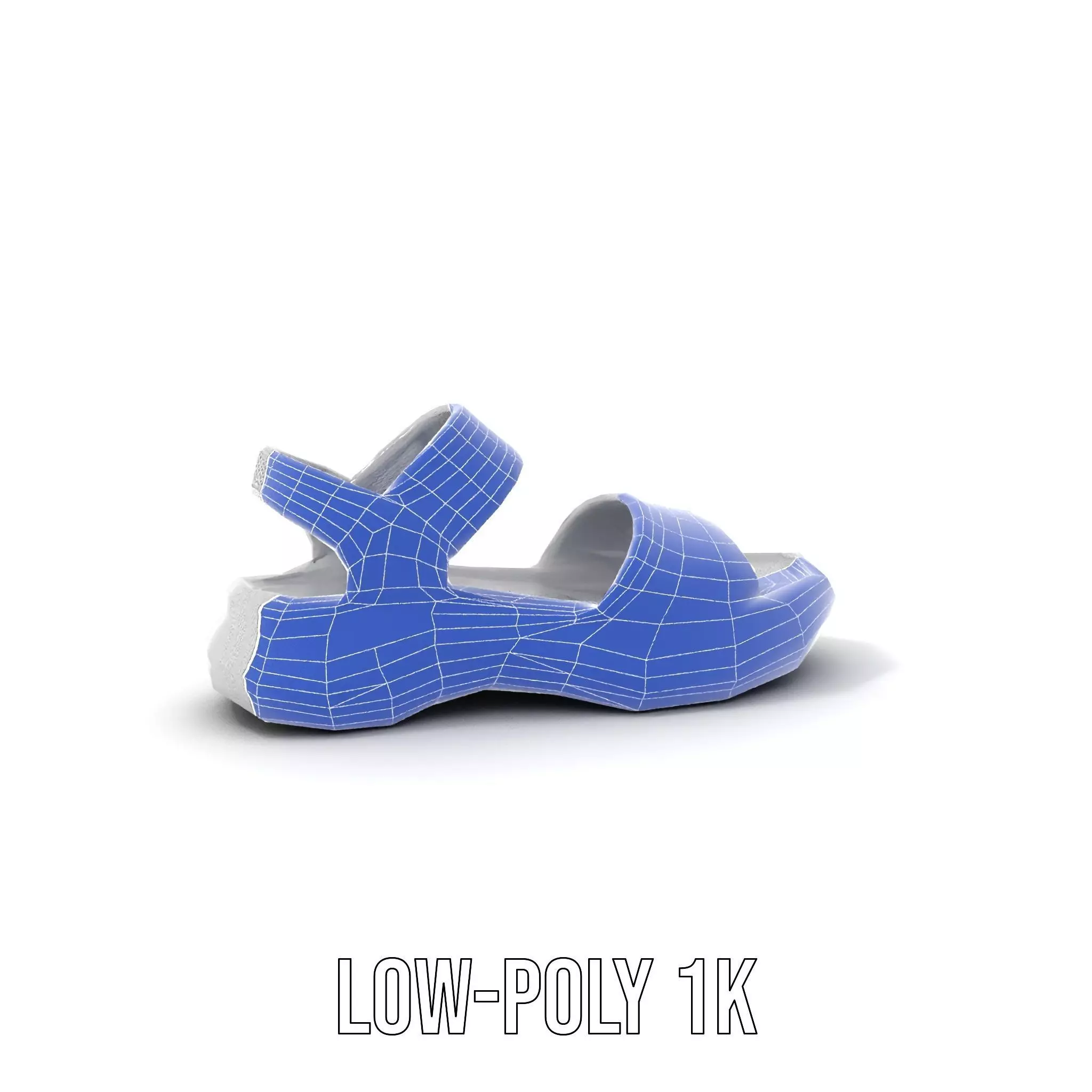 Silver Strappy Sandal model pack Low-poly 3D model_12