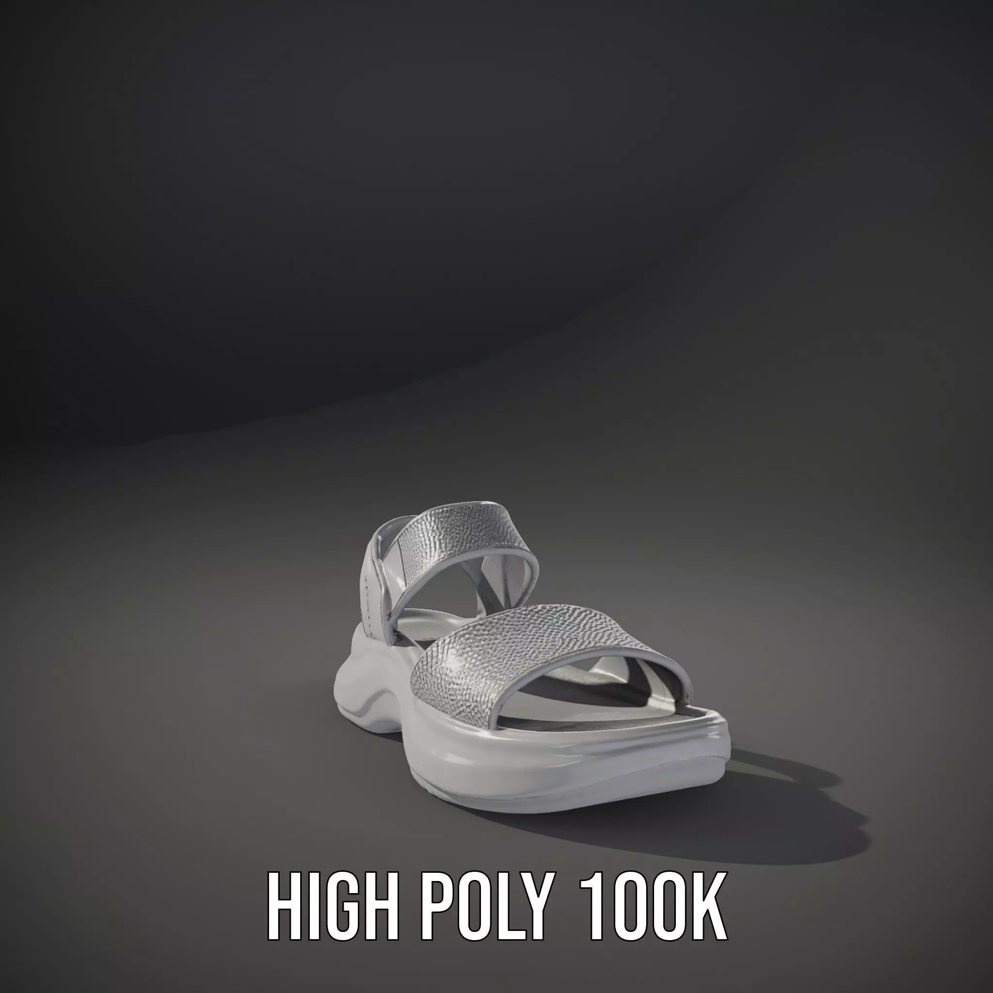 Silver Strappy Sandal model pack Low-poly 3D model_10