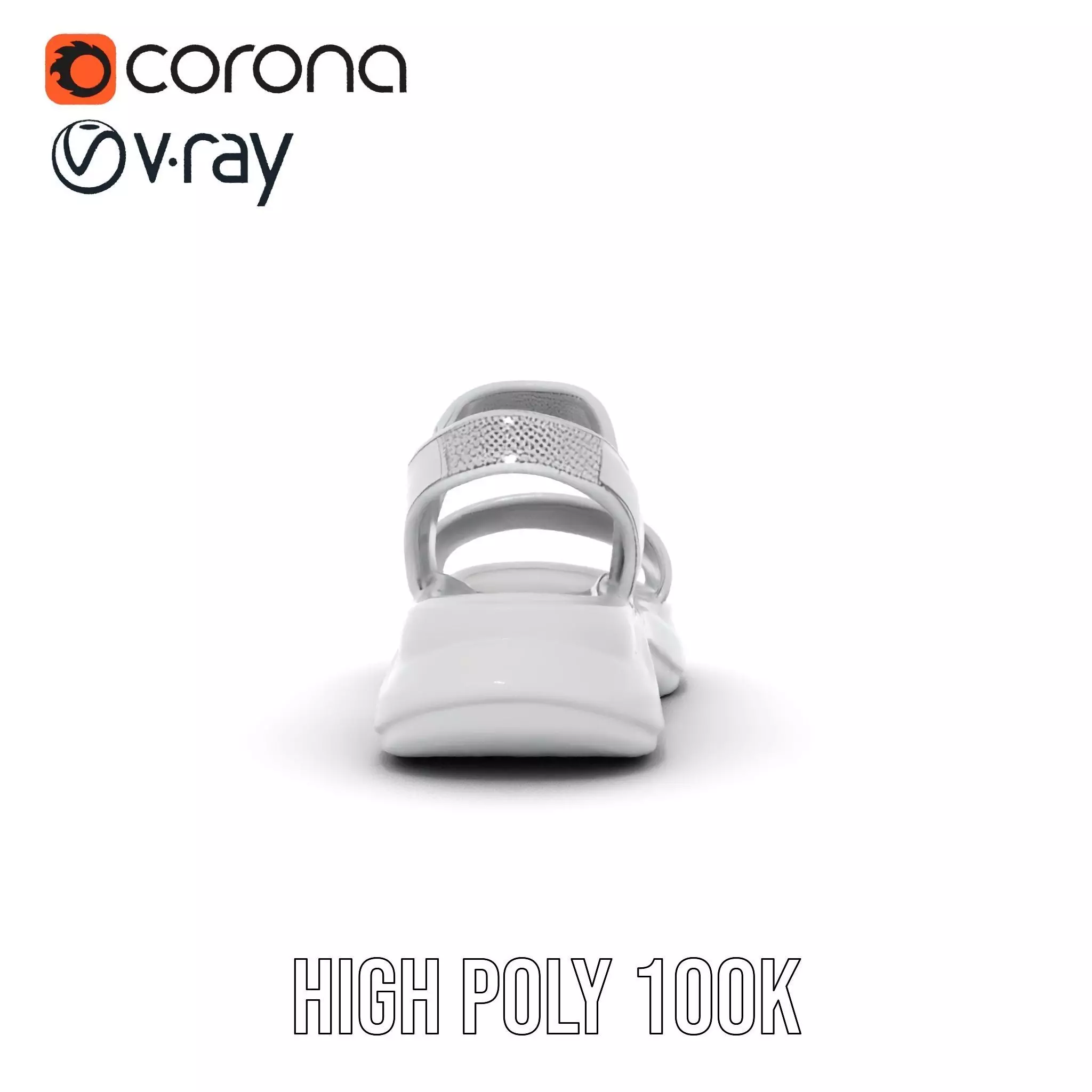 Silver Strappy Sandal model pack Low-poly 3D model_31