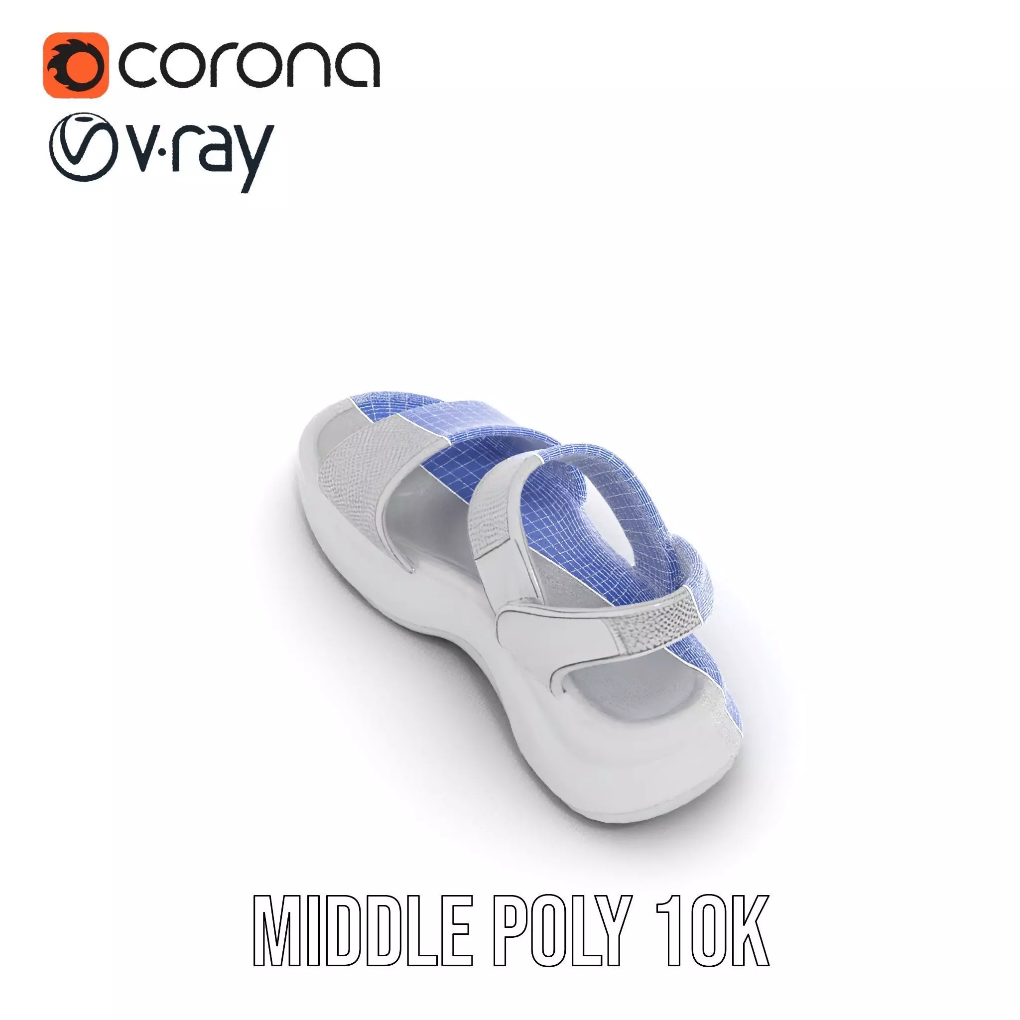 Silver Strappy Sandal model pack Low-poly 3D model_17