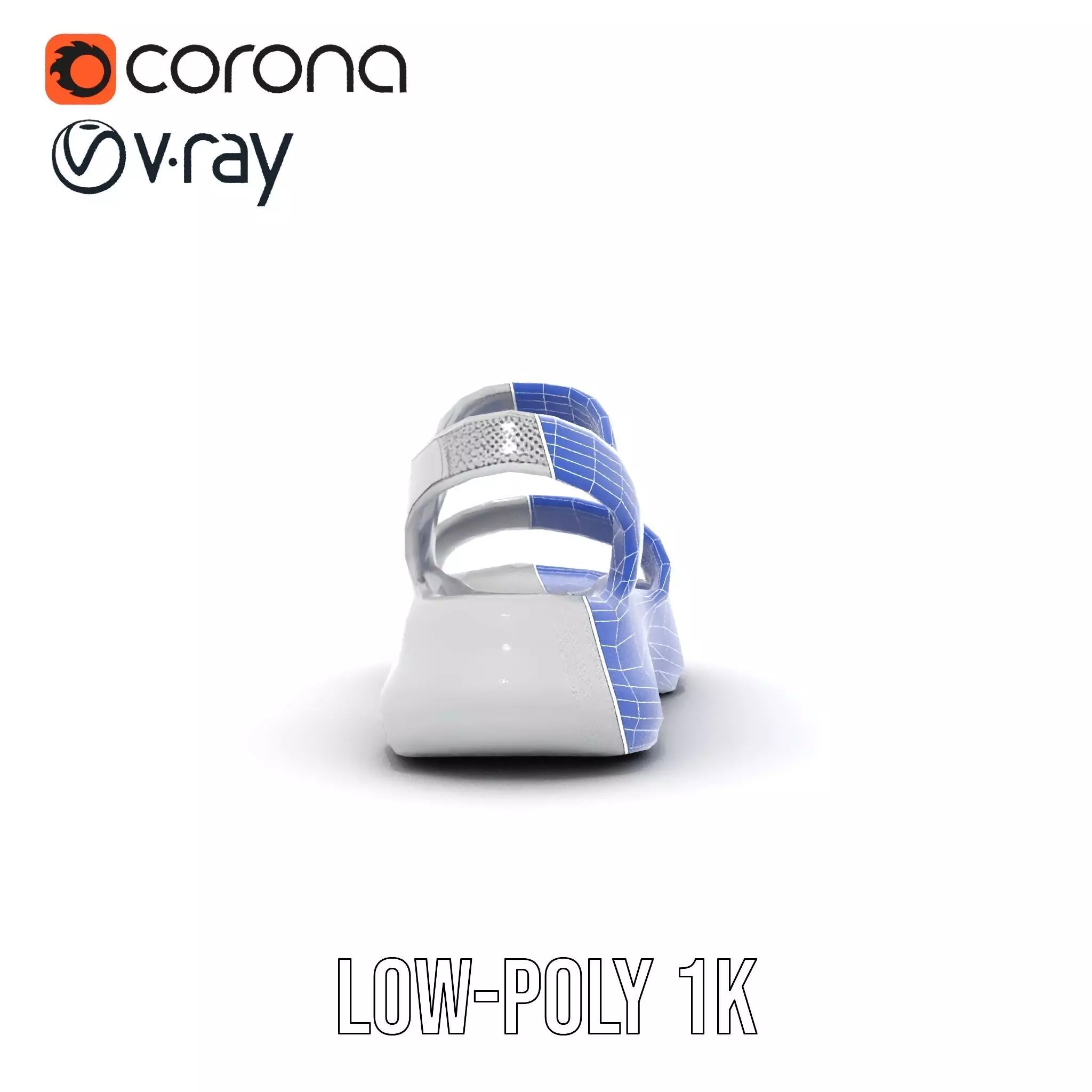 Silver Strappy Sandal model pack Low-poly 3D model_30