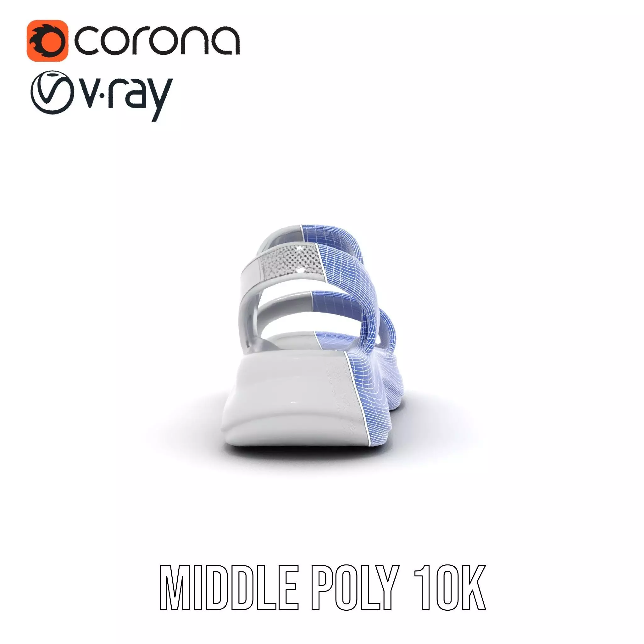 Silver Strappy Sandal model pack Low-poly 3D model_29