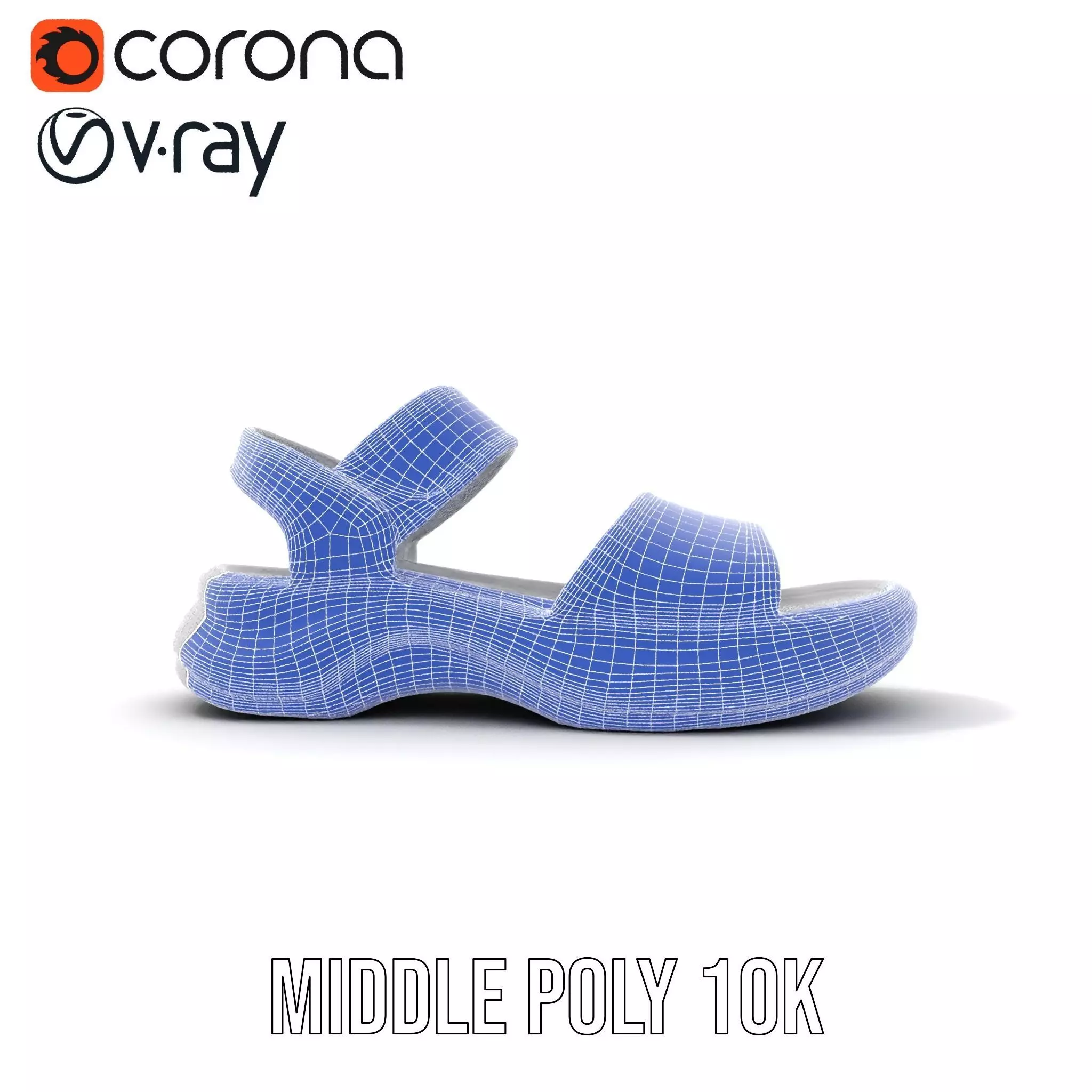 Silver Strappy Sandal model pack Low-poly 3D model_26