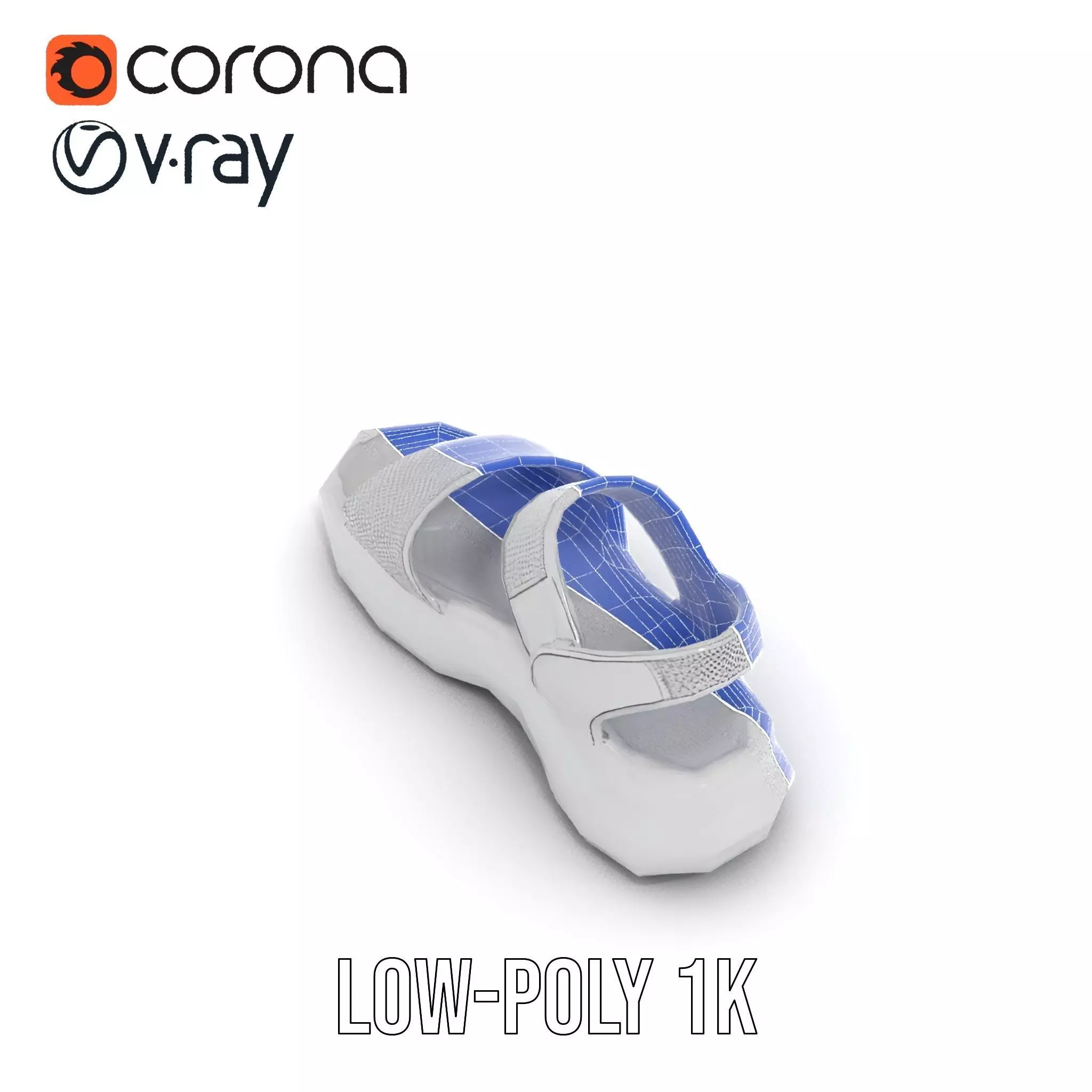 Silver Strappy Sandal model pack Low-poly 3D model_16