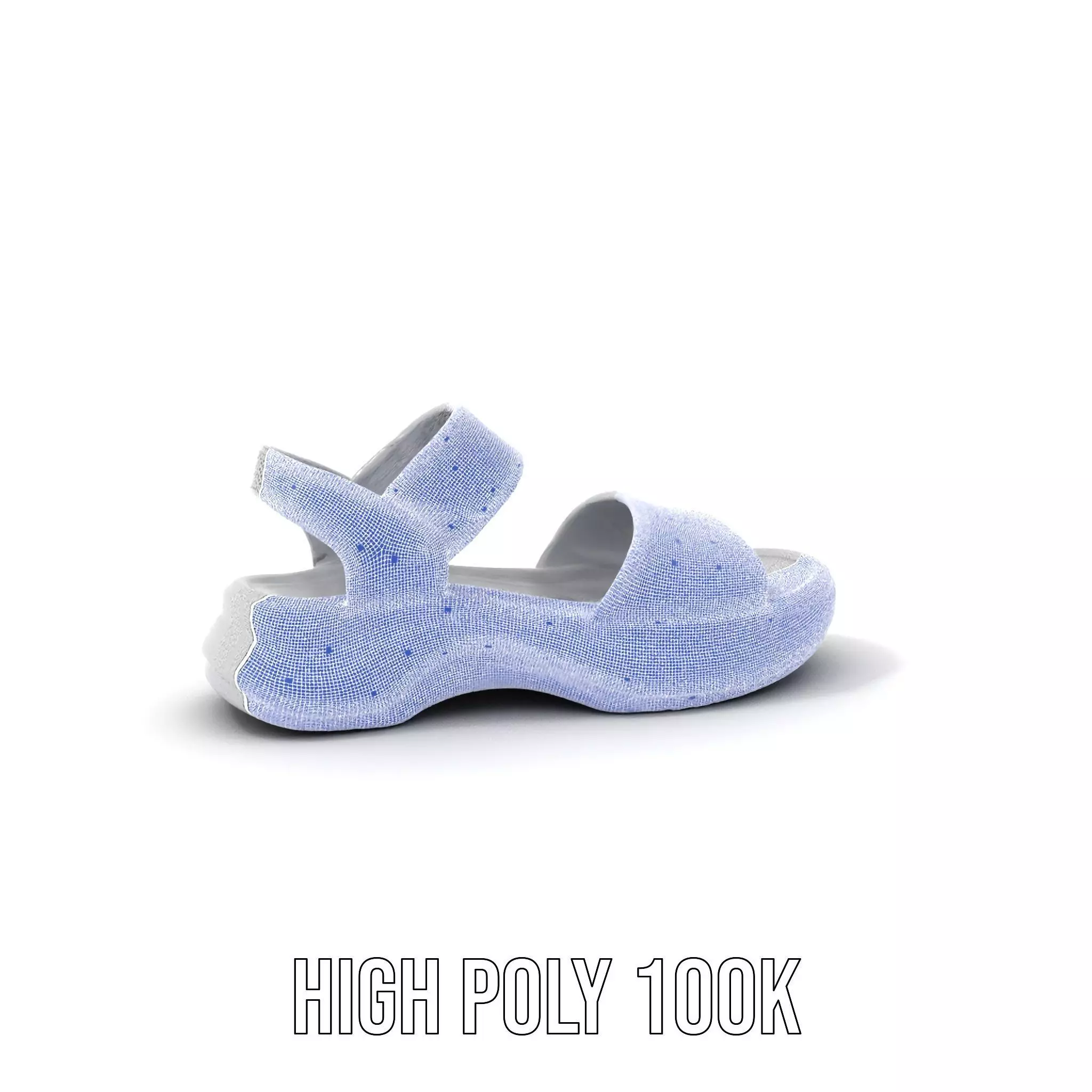 Silver Strappy Sandal model pack Low-poly 3D model_4