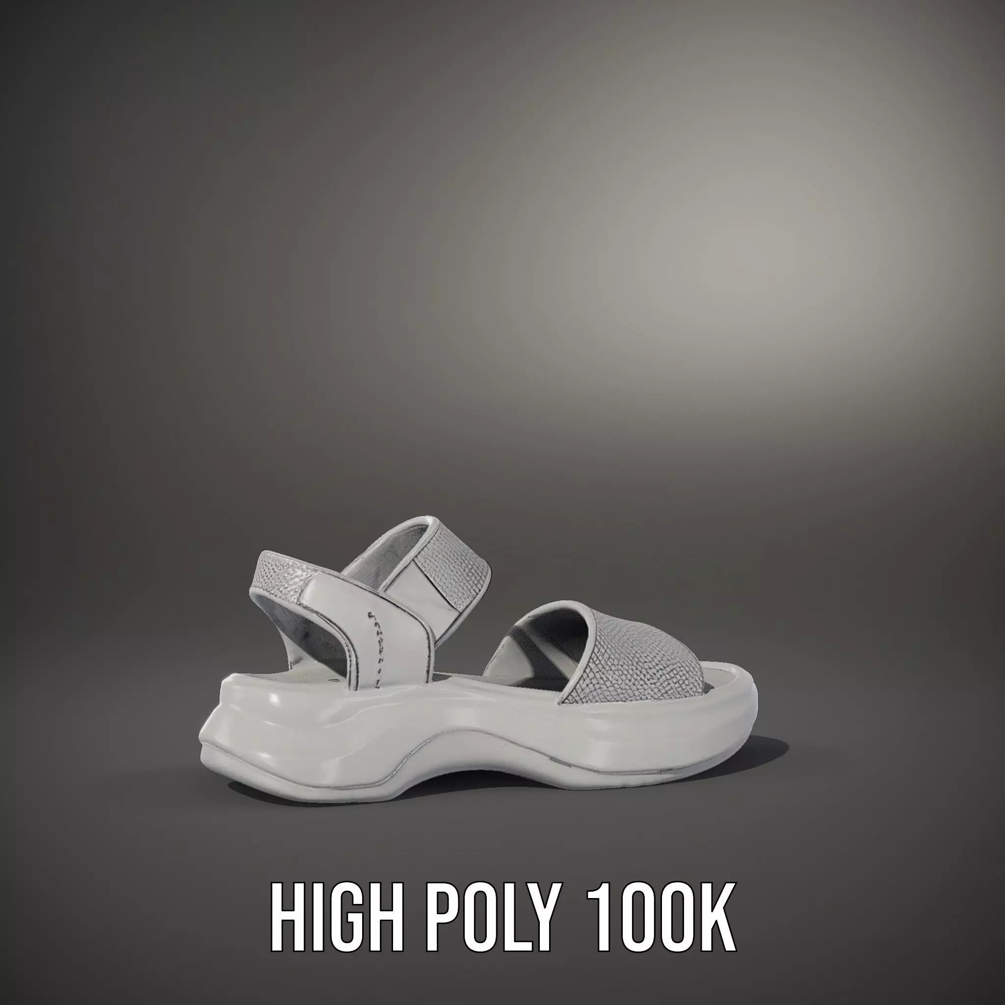 Silver Strappy Sandal model pack Low-poly 3D model_8