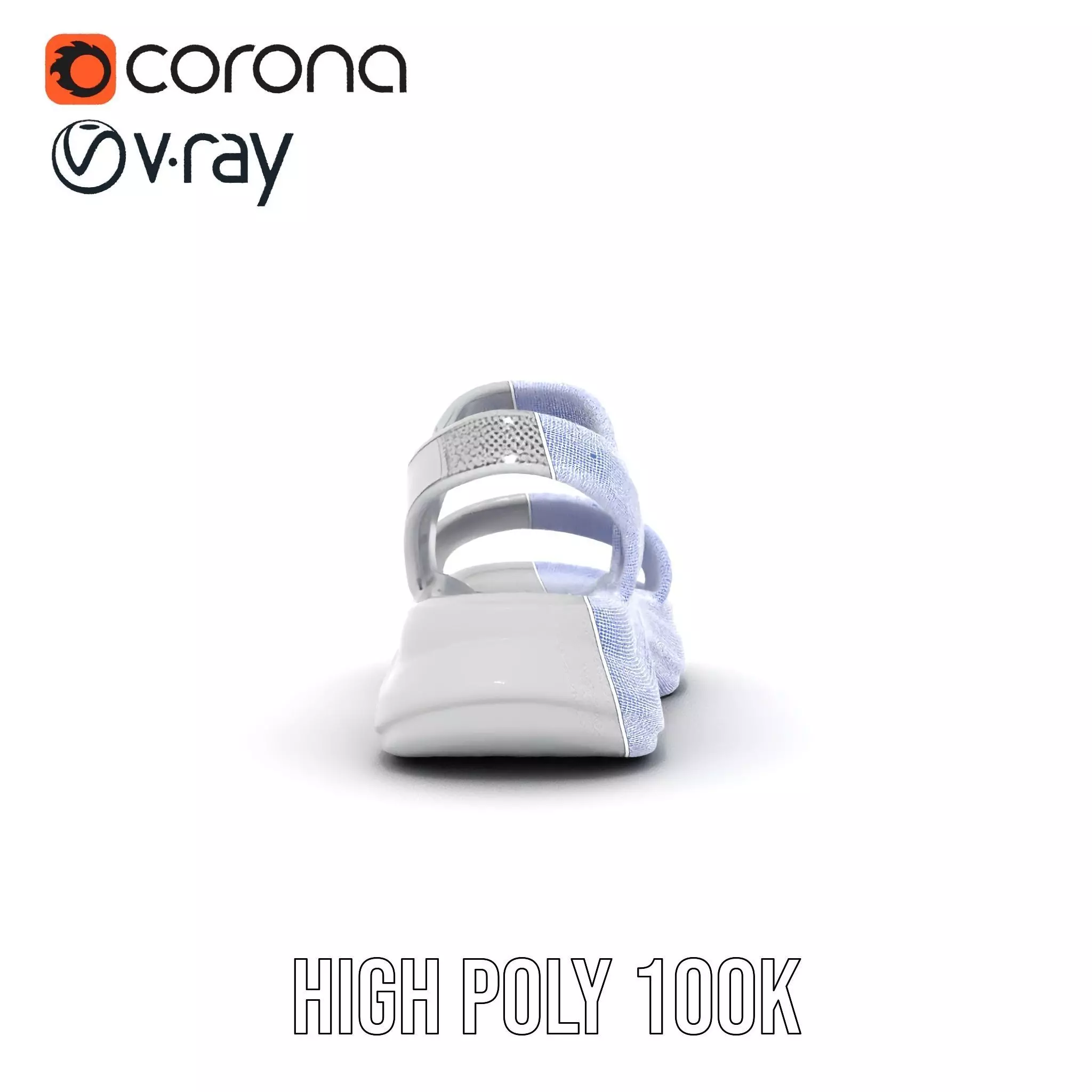 Silver Strappy Sandal model pack Low-poly 3D model_34