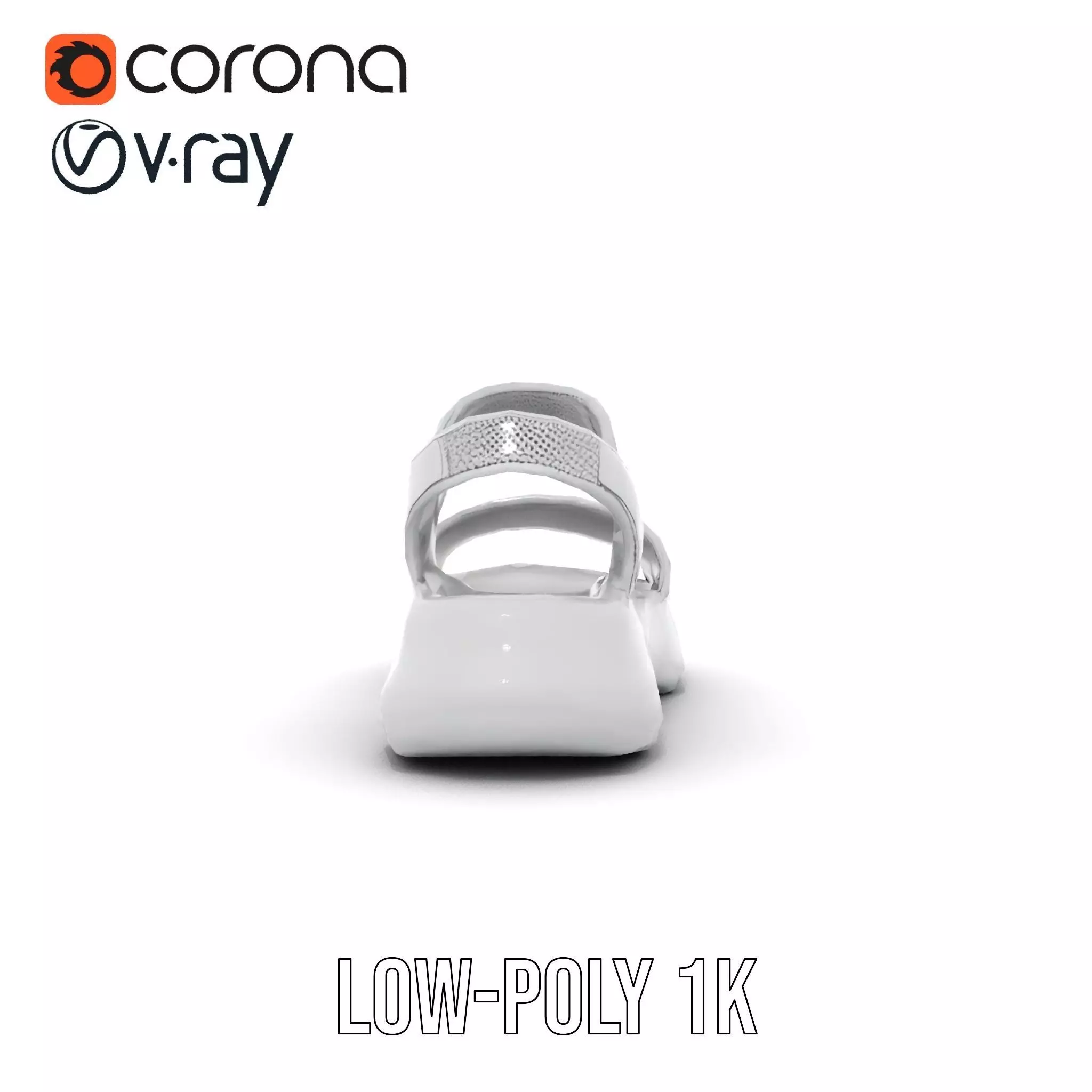 Silver Strappy Sandal model pack Low-poly 3D model_18