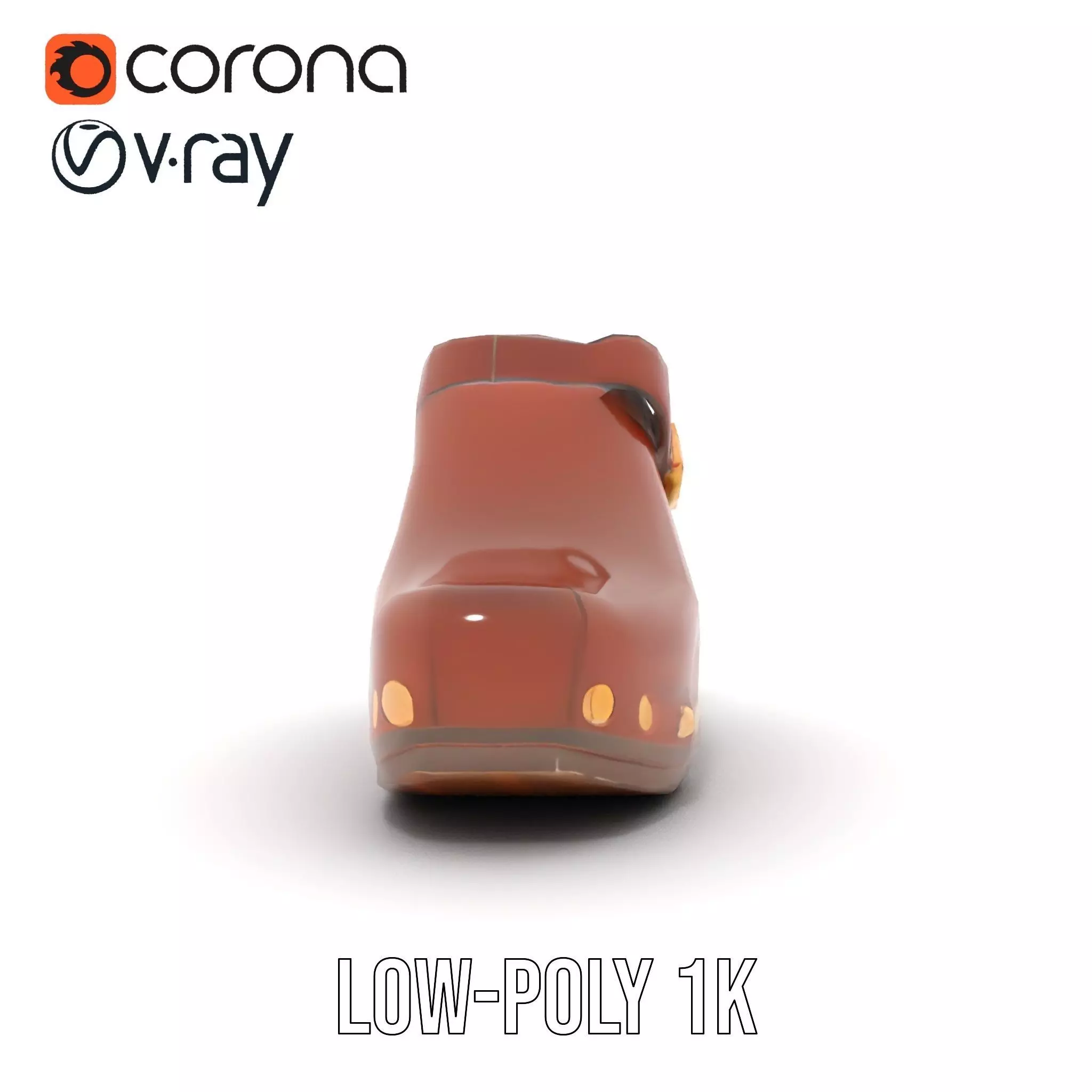 Classic Brown Clog model pack Low-poly 3D model_12