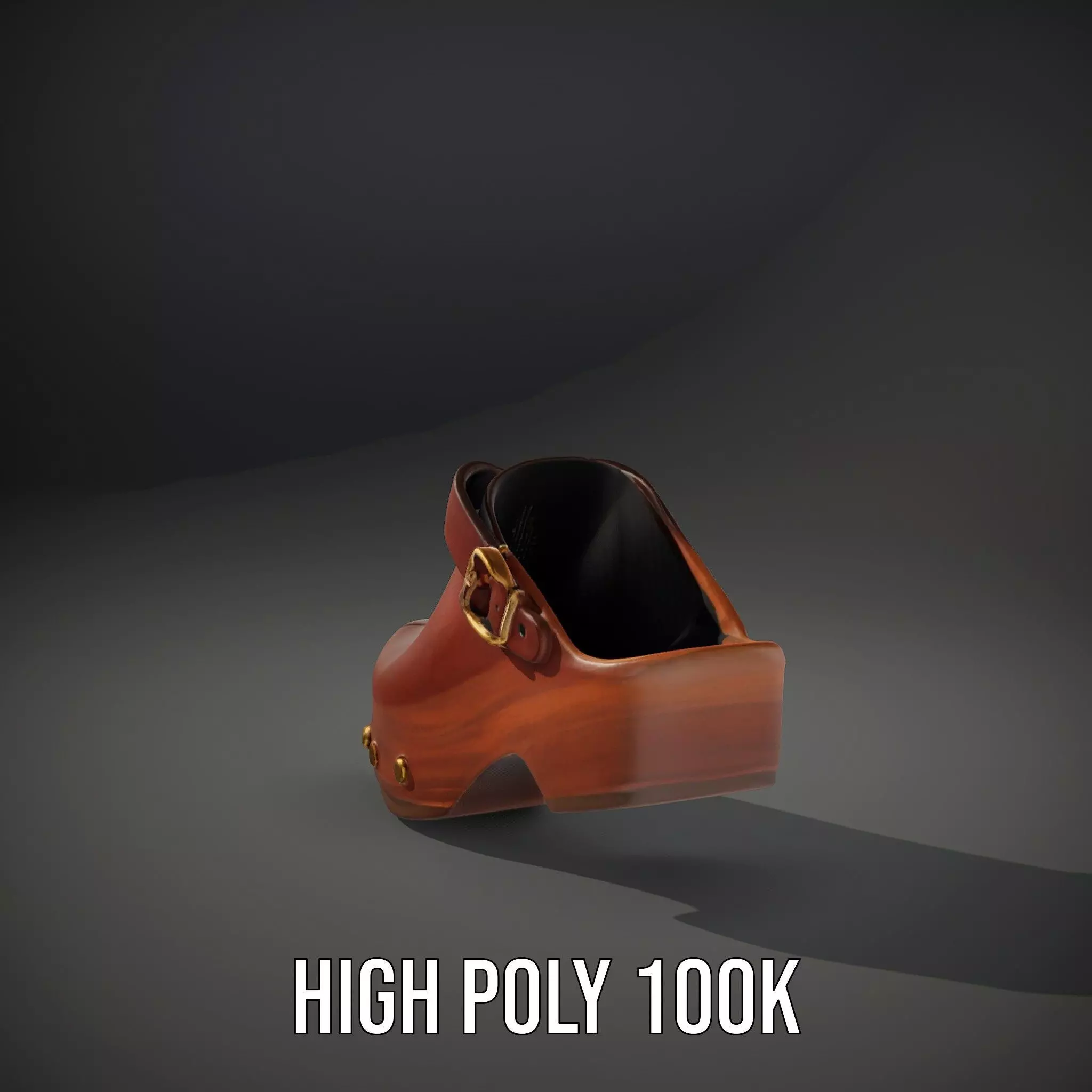 Classic Brown Clog model pack Low-poly 3D model_10