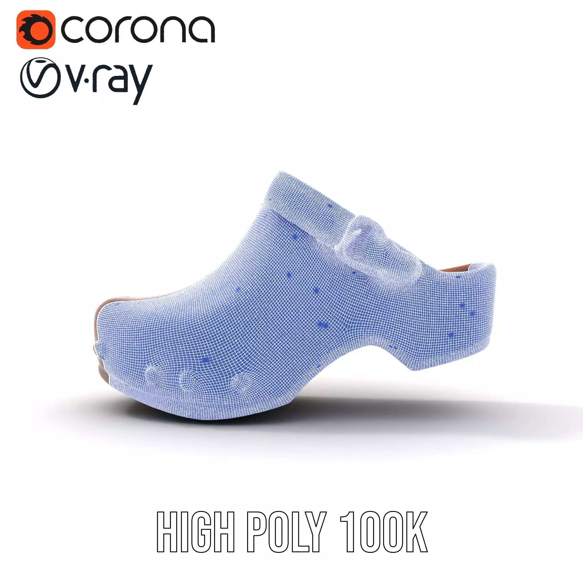 Classic Brown Clog model pack Low-poly 3D model_33