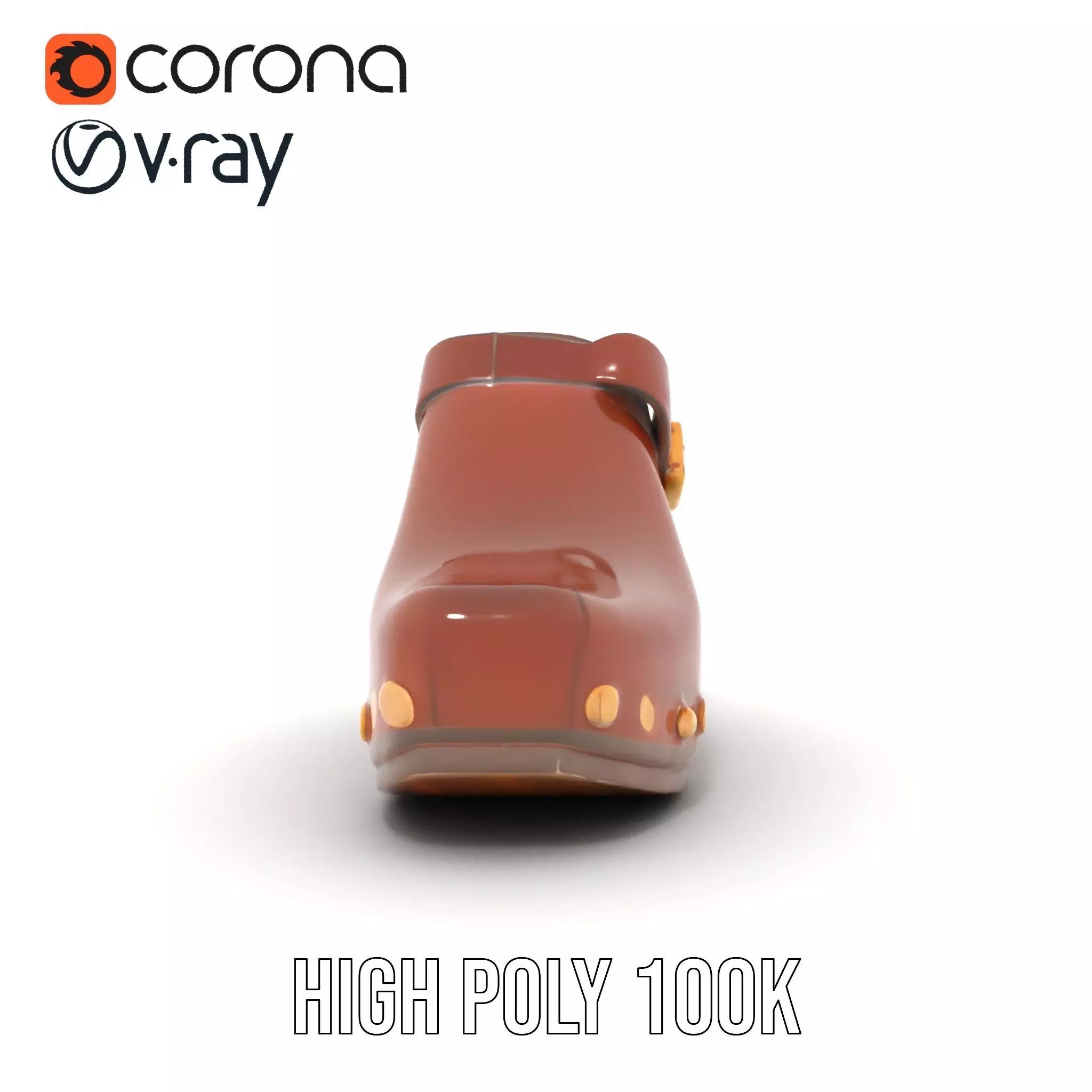Classic Brown Clog model pack Low-poly 3D model_22