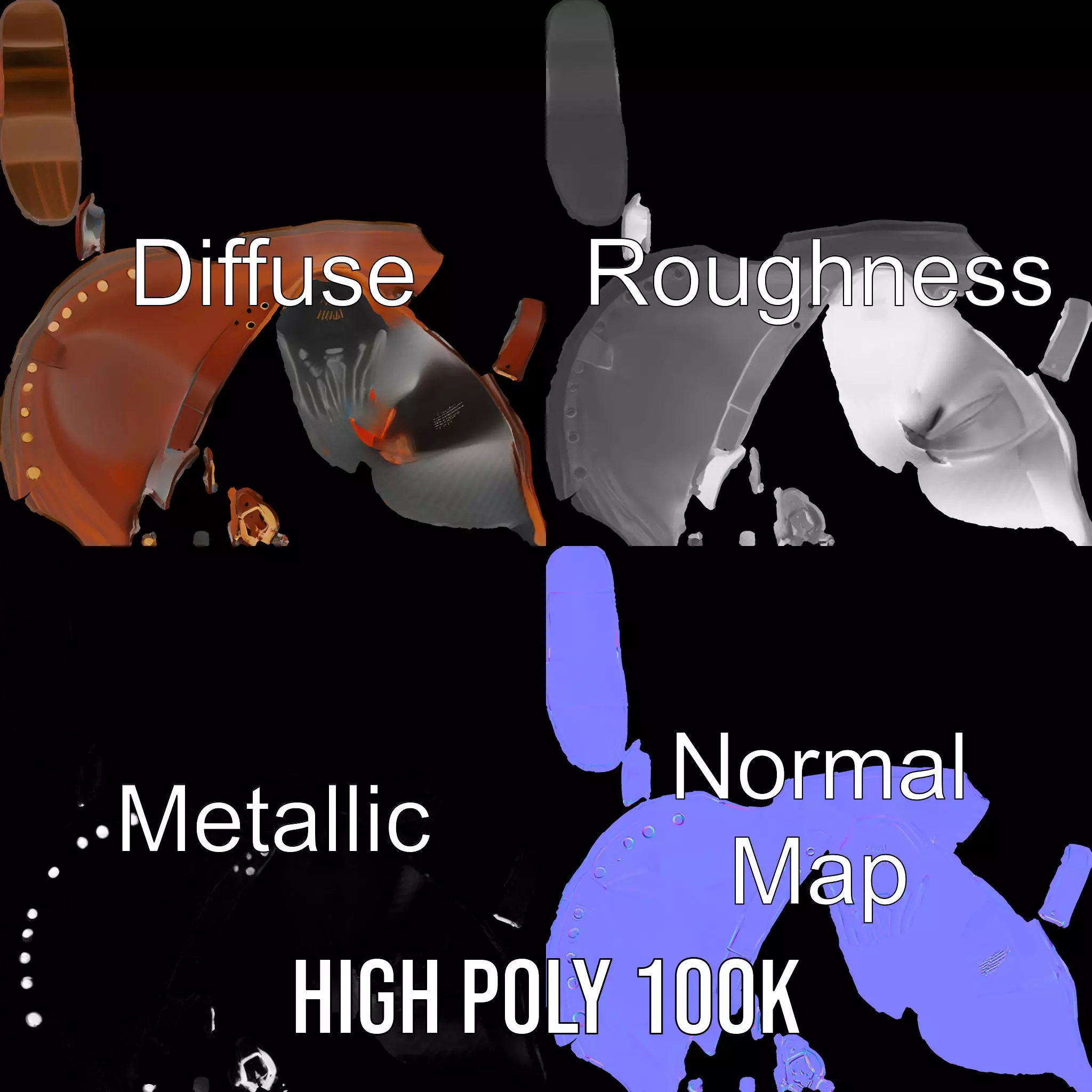 Classic Brown Clog model pack Low-poly 3D model_3