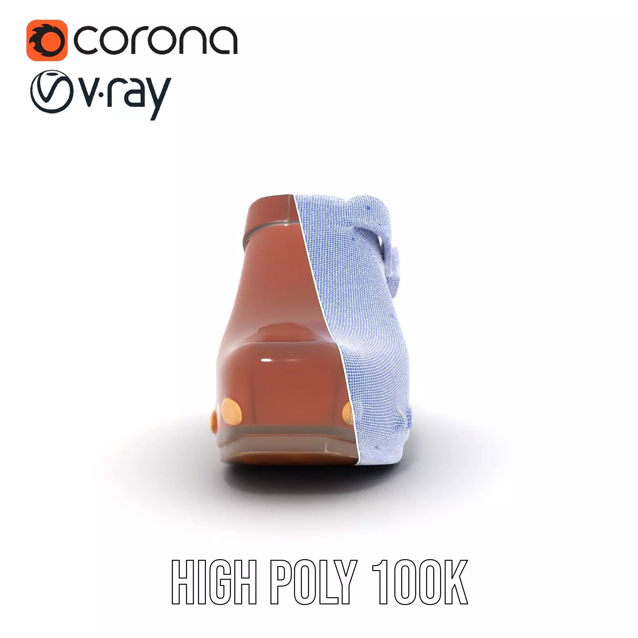 Classic Brown Clog model pack Low-poly 3D model_31