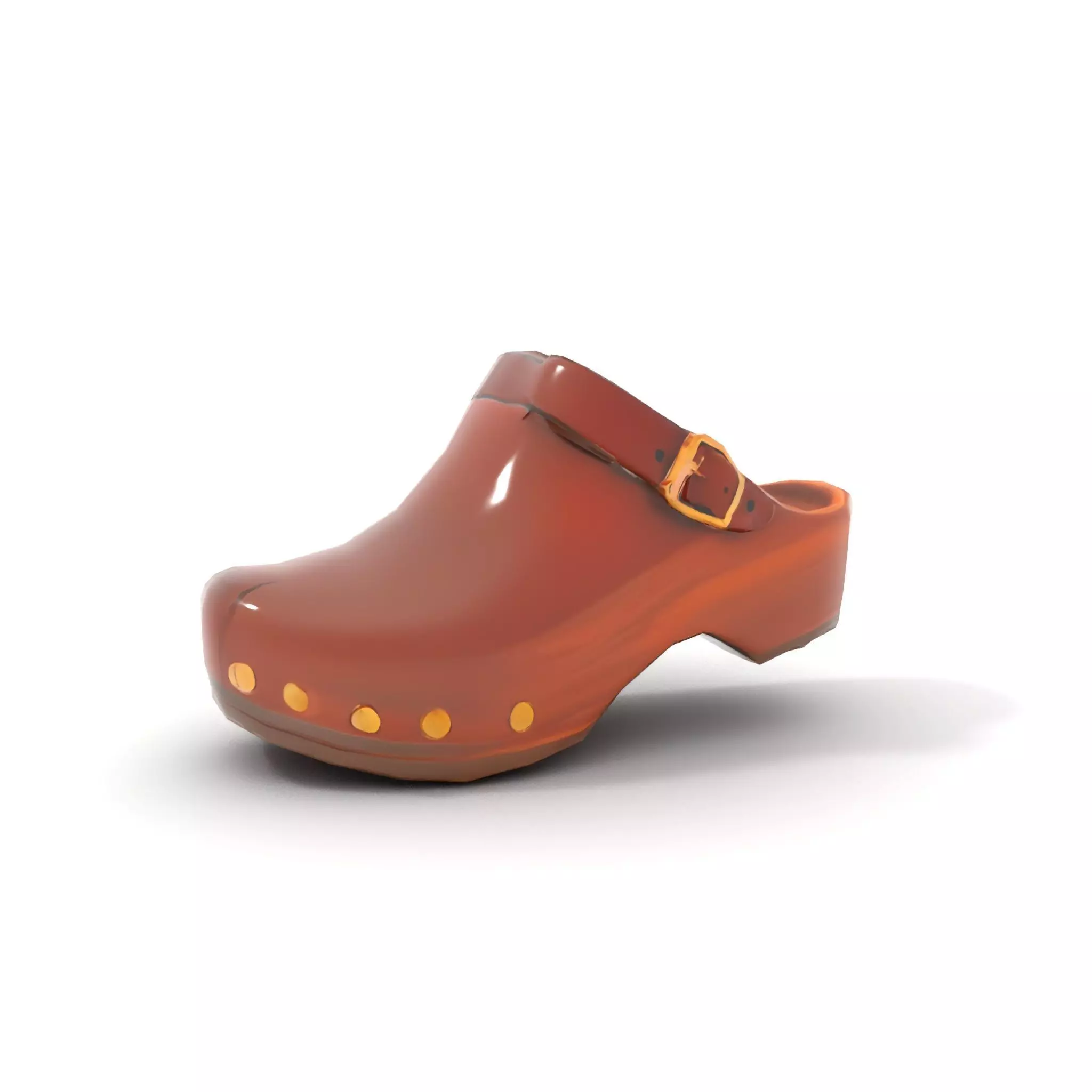 Classic Brown Clog model pack Low-poly 3D model_7