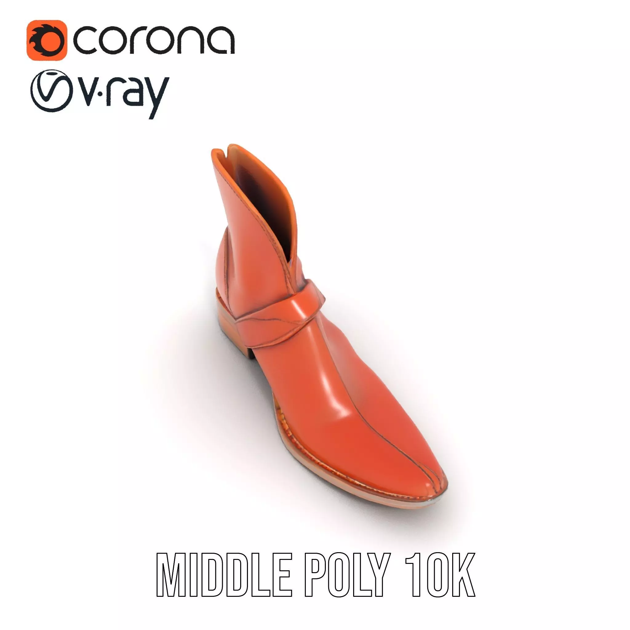 Classic Brown Leather Boot model pack Low-poly 3D model_11