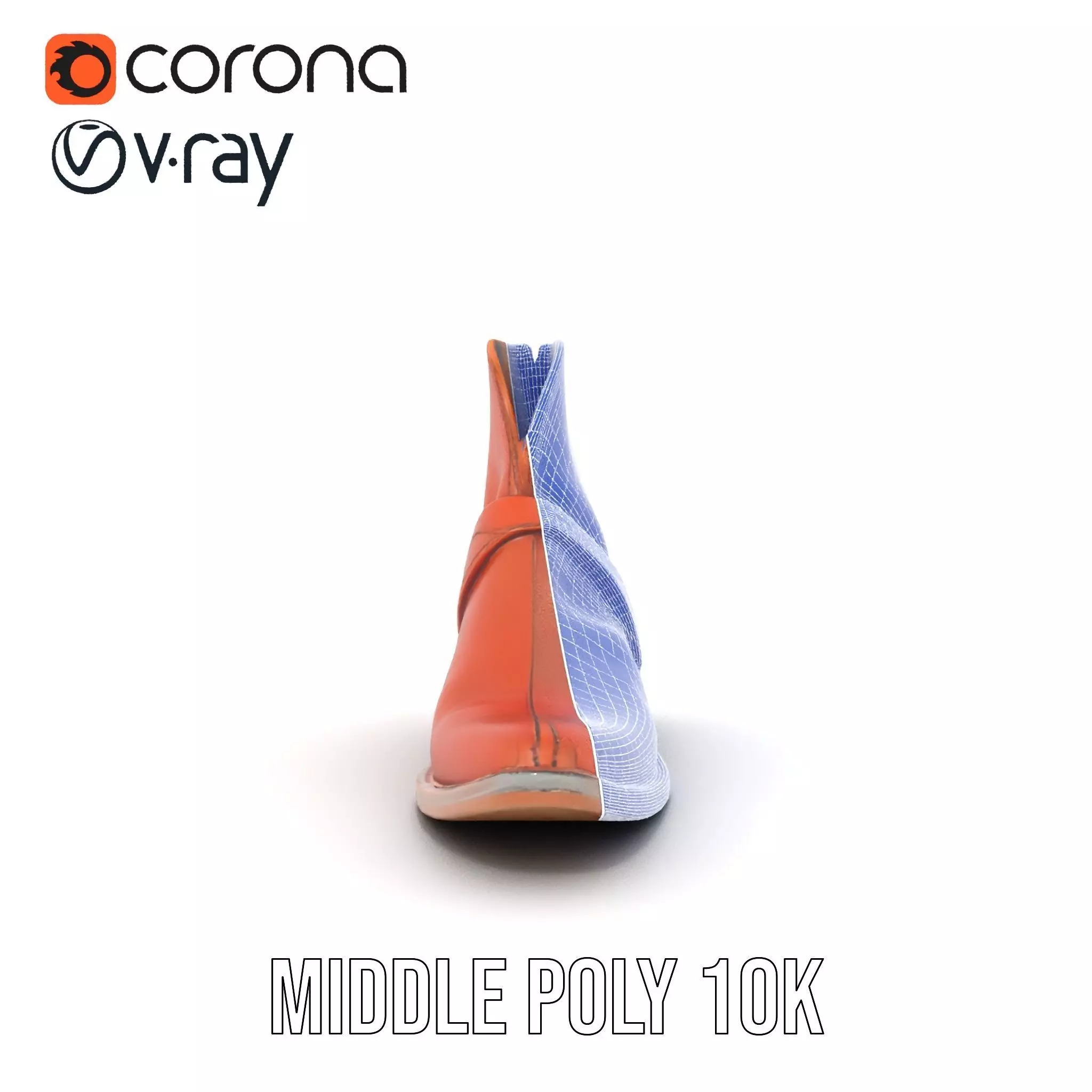 Classic Brown Leather Boot model pack Low-poly 3D model_30