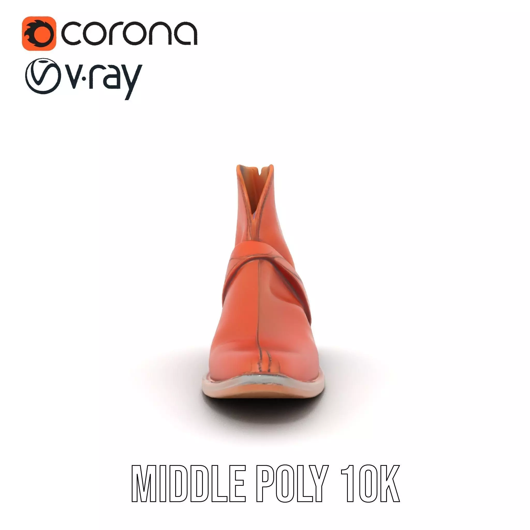 Classic Brown Leather Boot model pack Low-poly 3D model_24