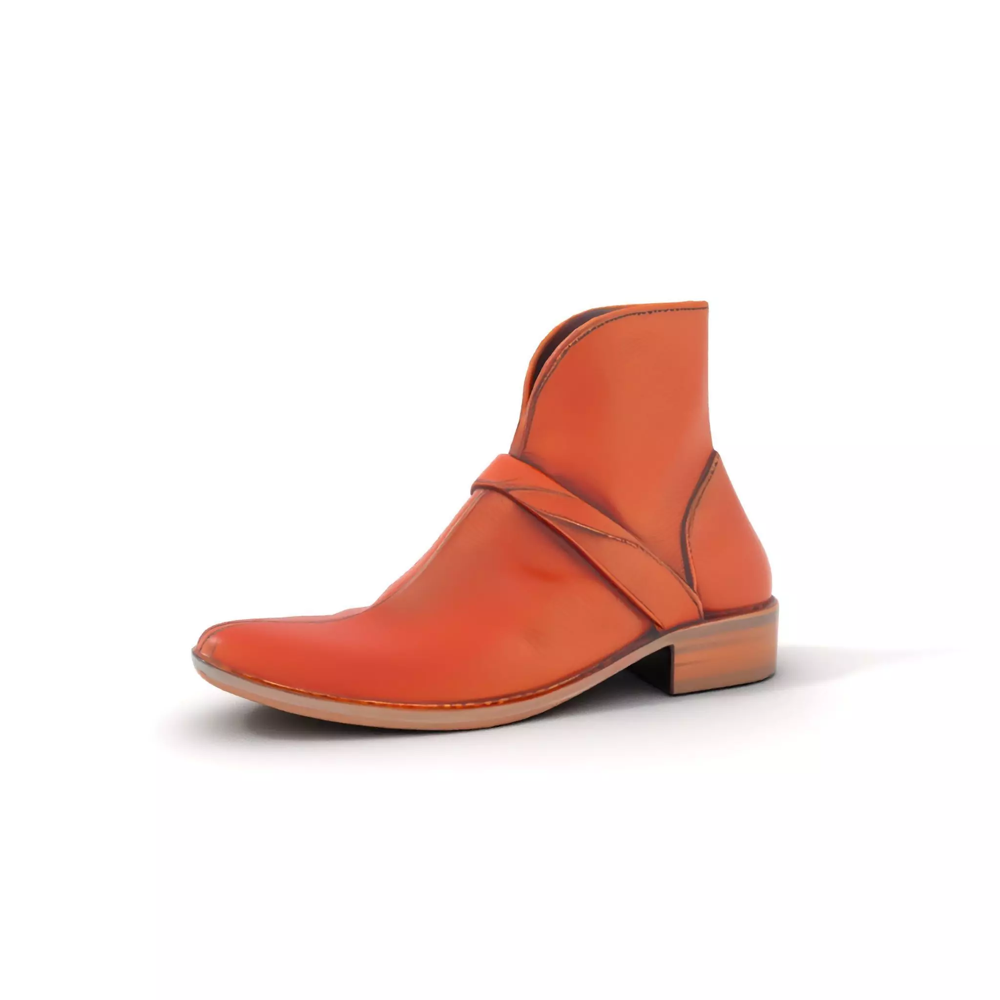 Classic Brown Leather Boot model pack Low-poly 3D model_6