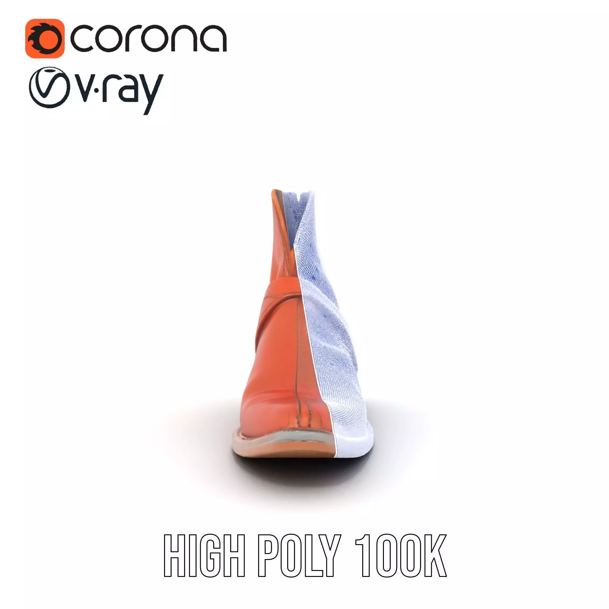 Classic Brown Leather Boot model pack Low-poly 3D model_34