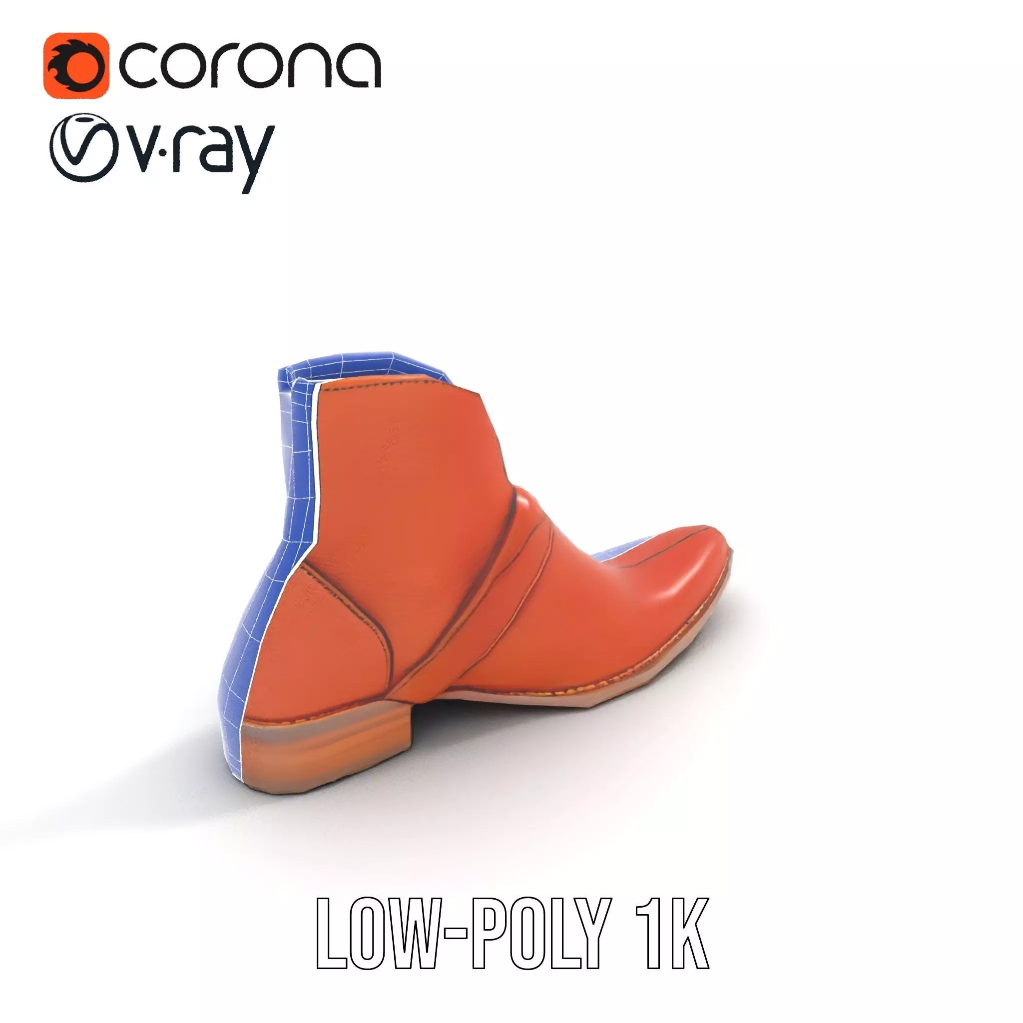 Classic Brown Leather Boot model pack Low-poly 3D model_31