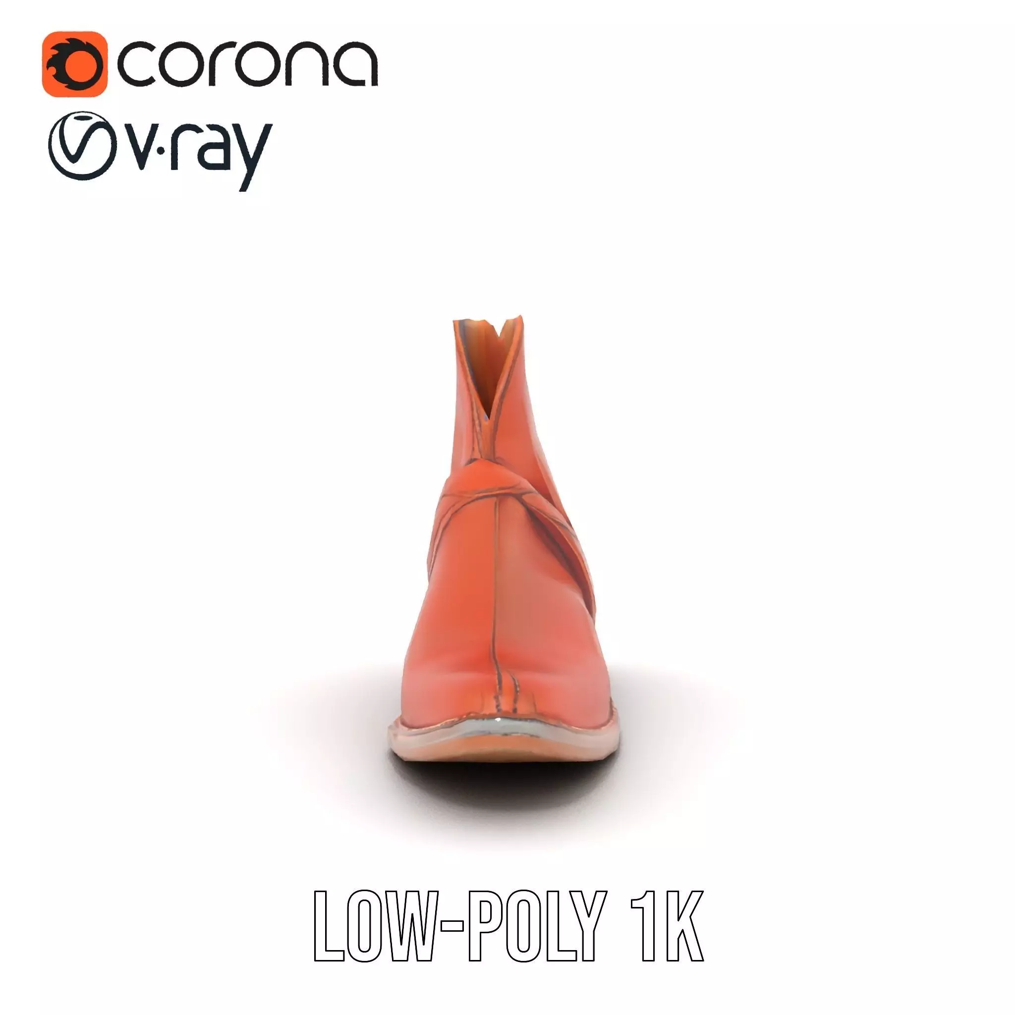 Classic Brown Leather Boot model pack Low-poly 3D model_14