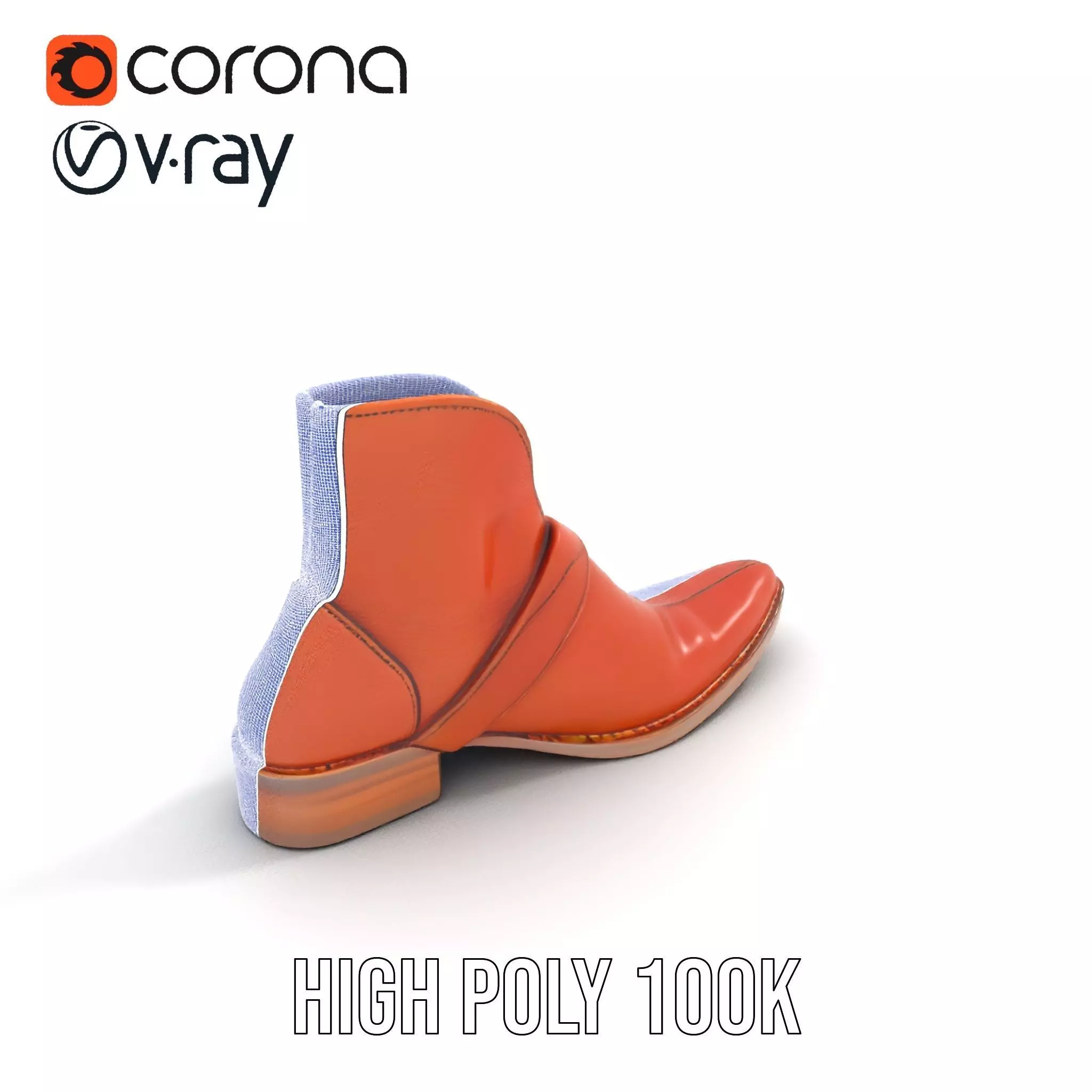 Classic Brown Leather Boot model pack Low-poly 3D model_33