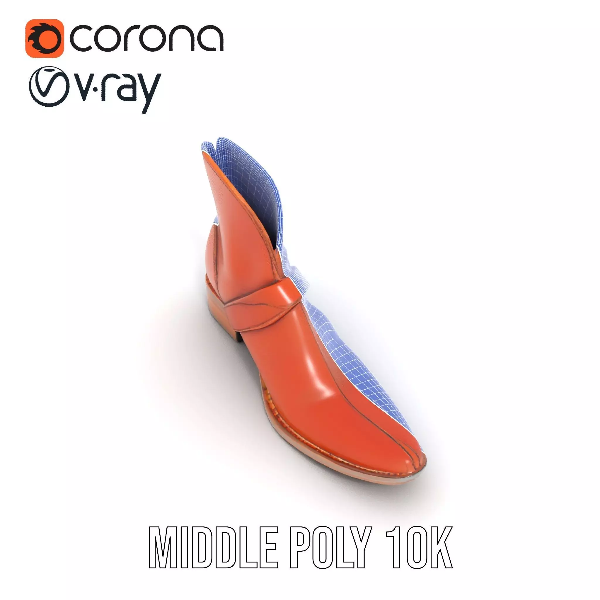 Classic Brown Leather Boot model pack Low-poly 3D model_13