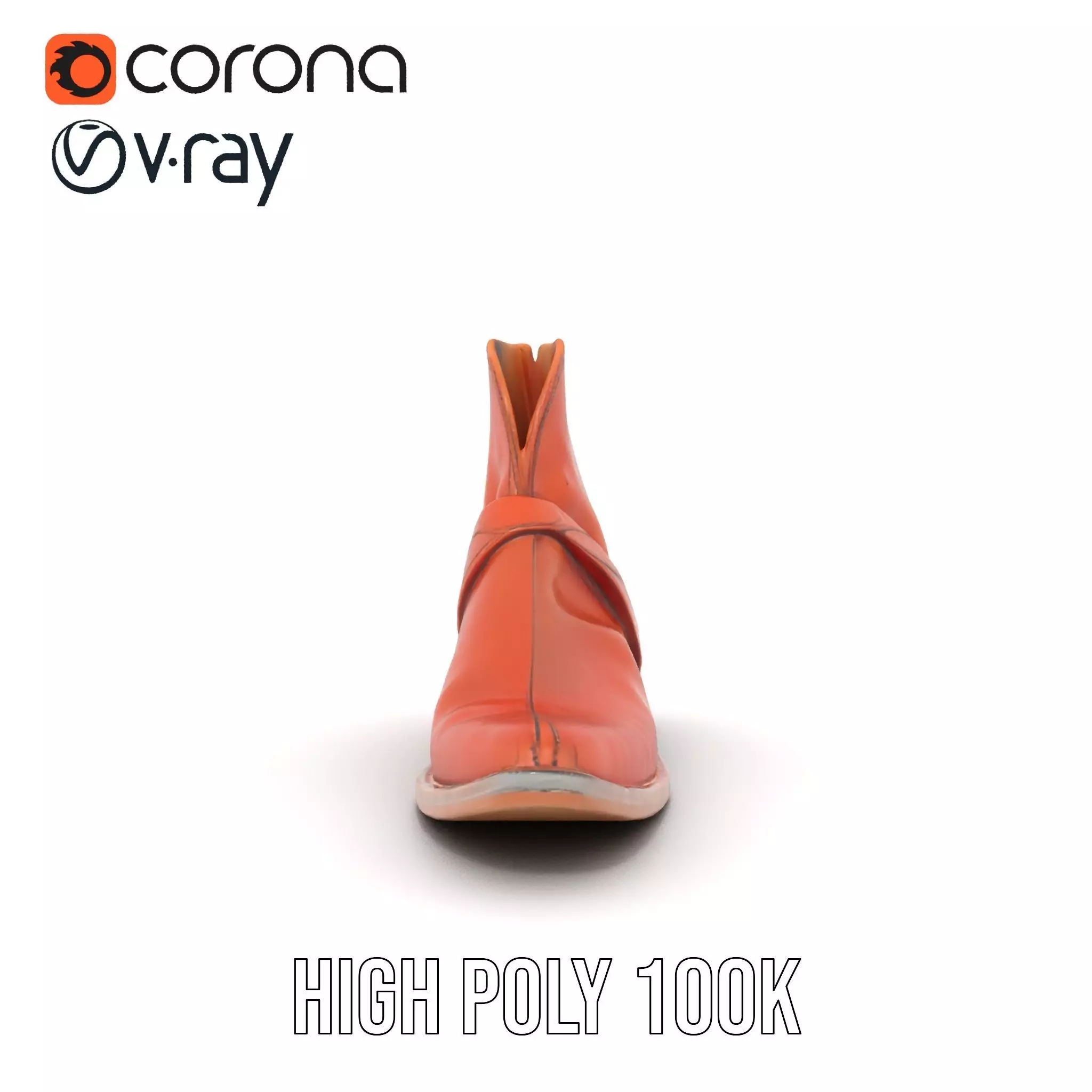 Classic Brown Leather Boot model pack Low-poly 3D model_26