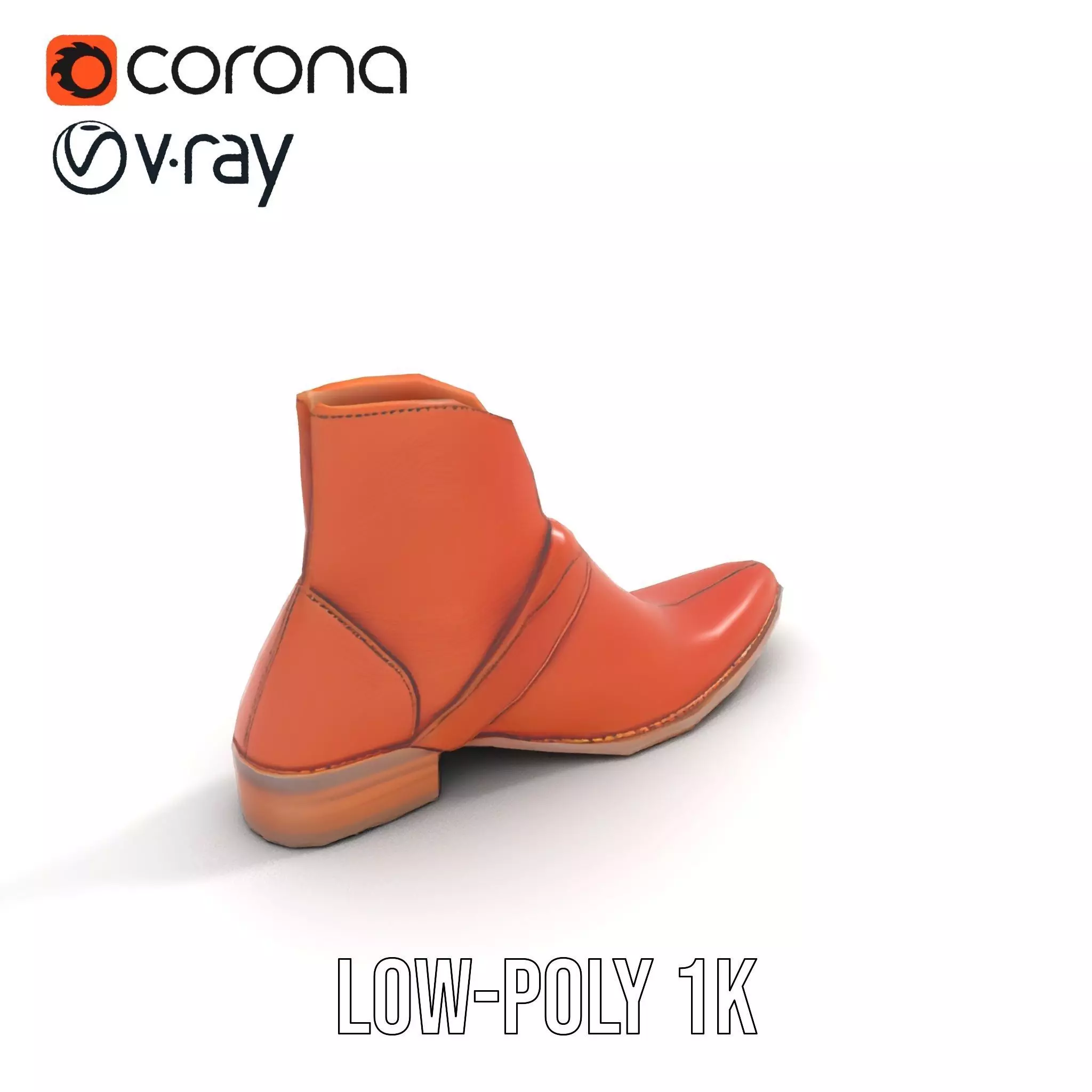 Classic Brown Leather Boot model pack Low-poly 3D model_12
