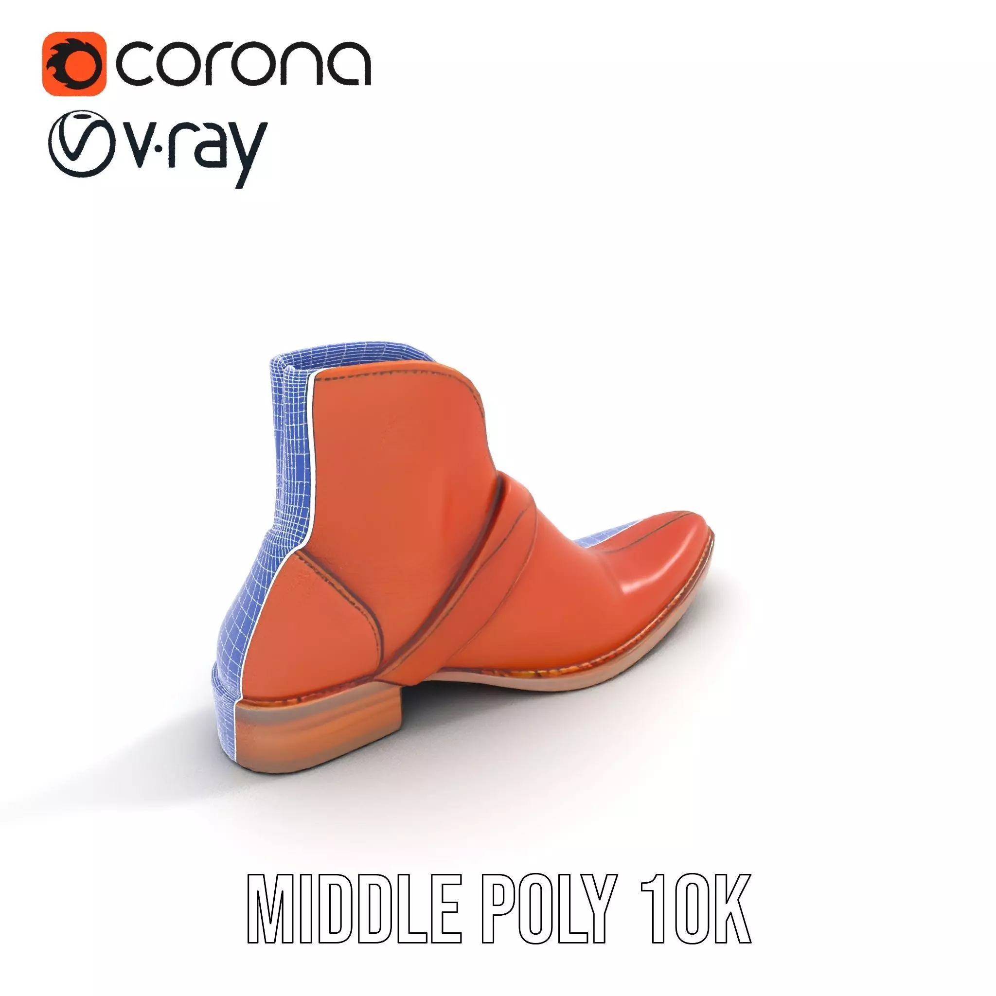 Classic Brown Leather Boot model pack Low-poly 3D model_18